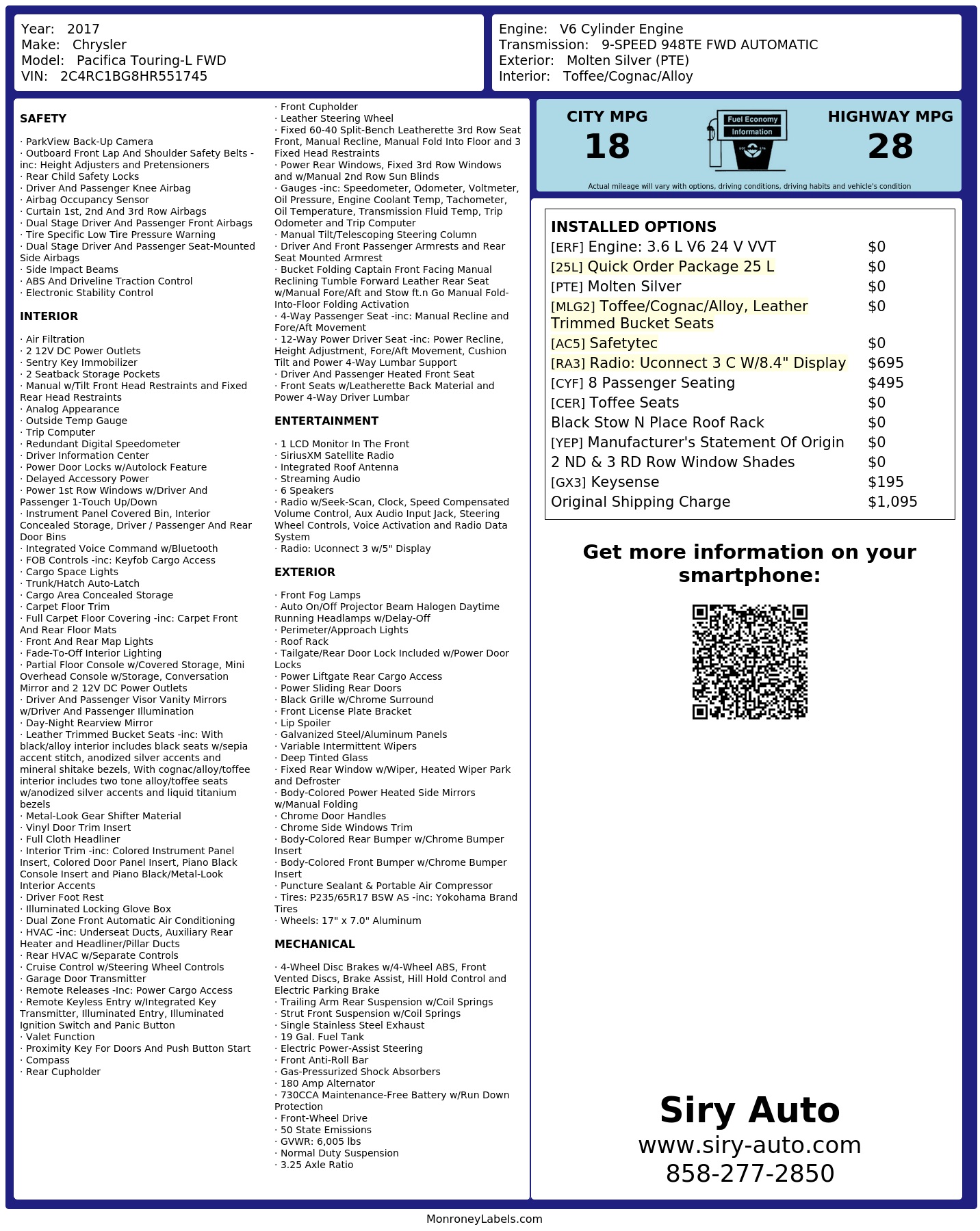 Monroney Label