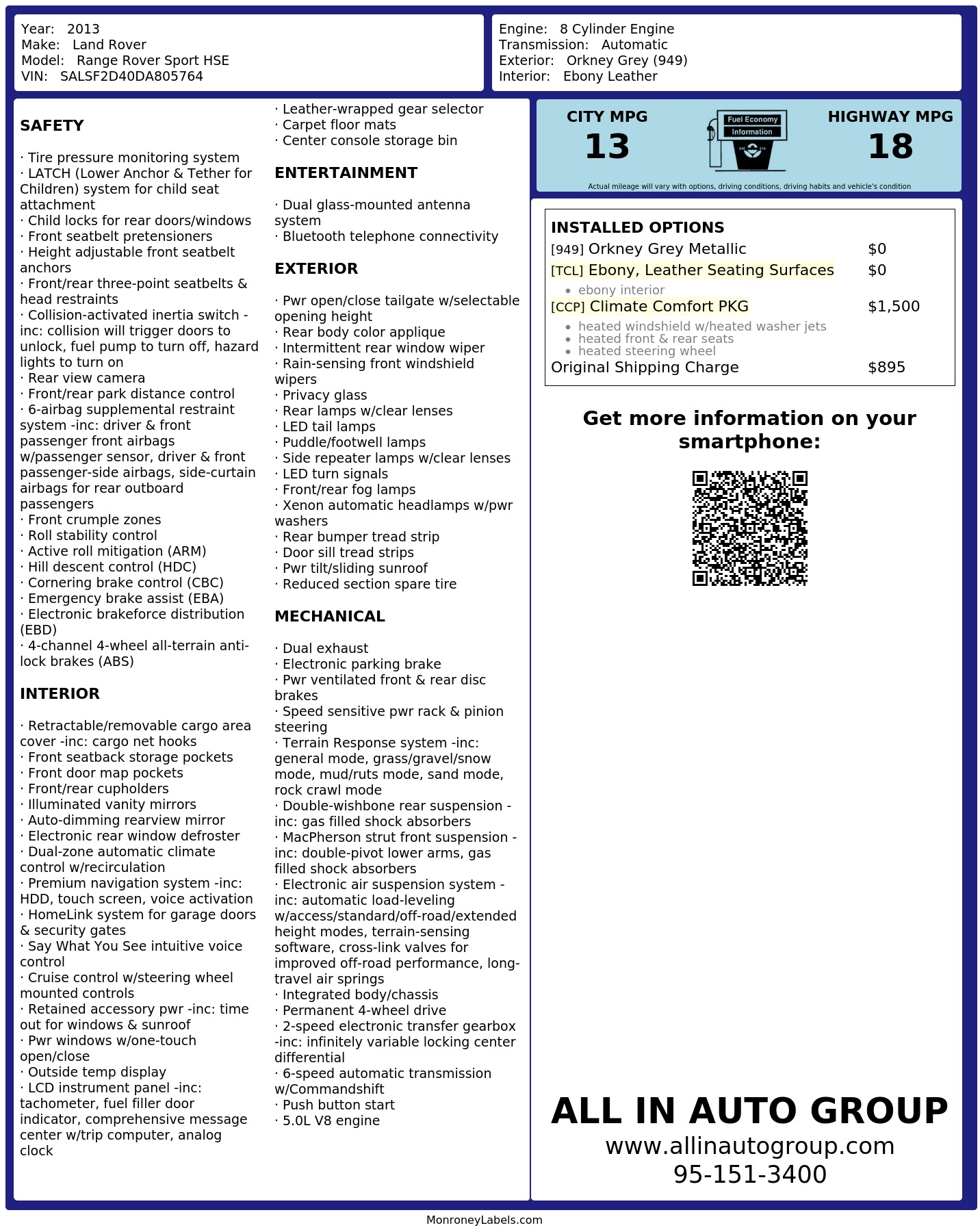 Monroney Label