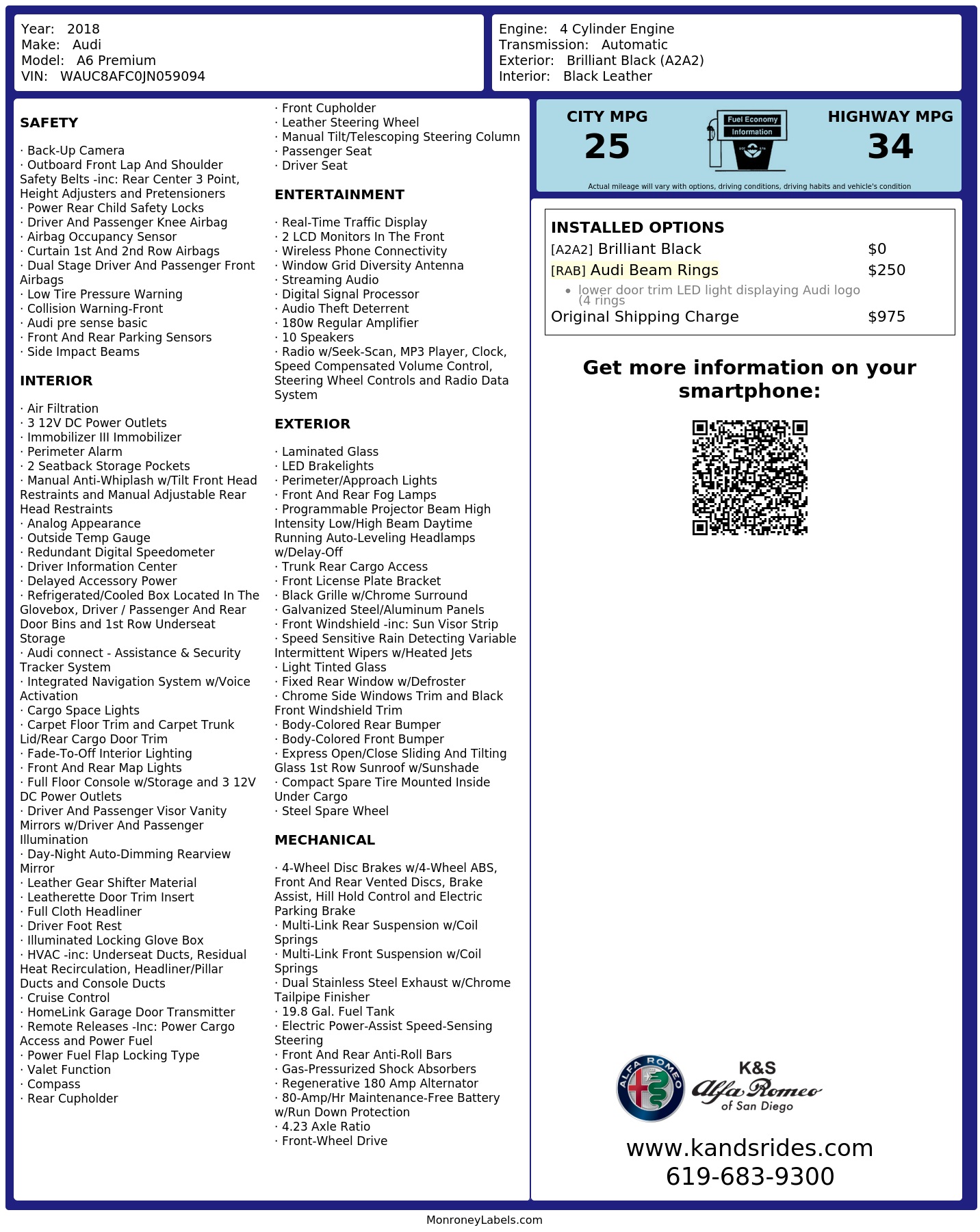Monroney Label