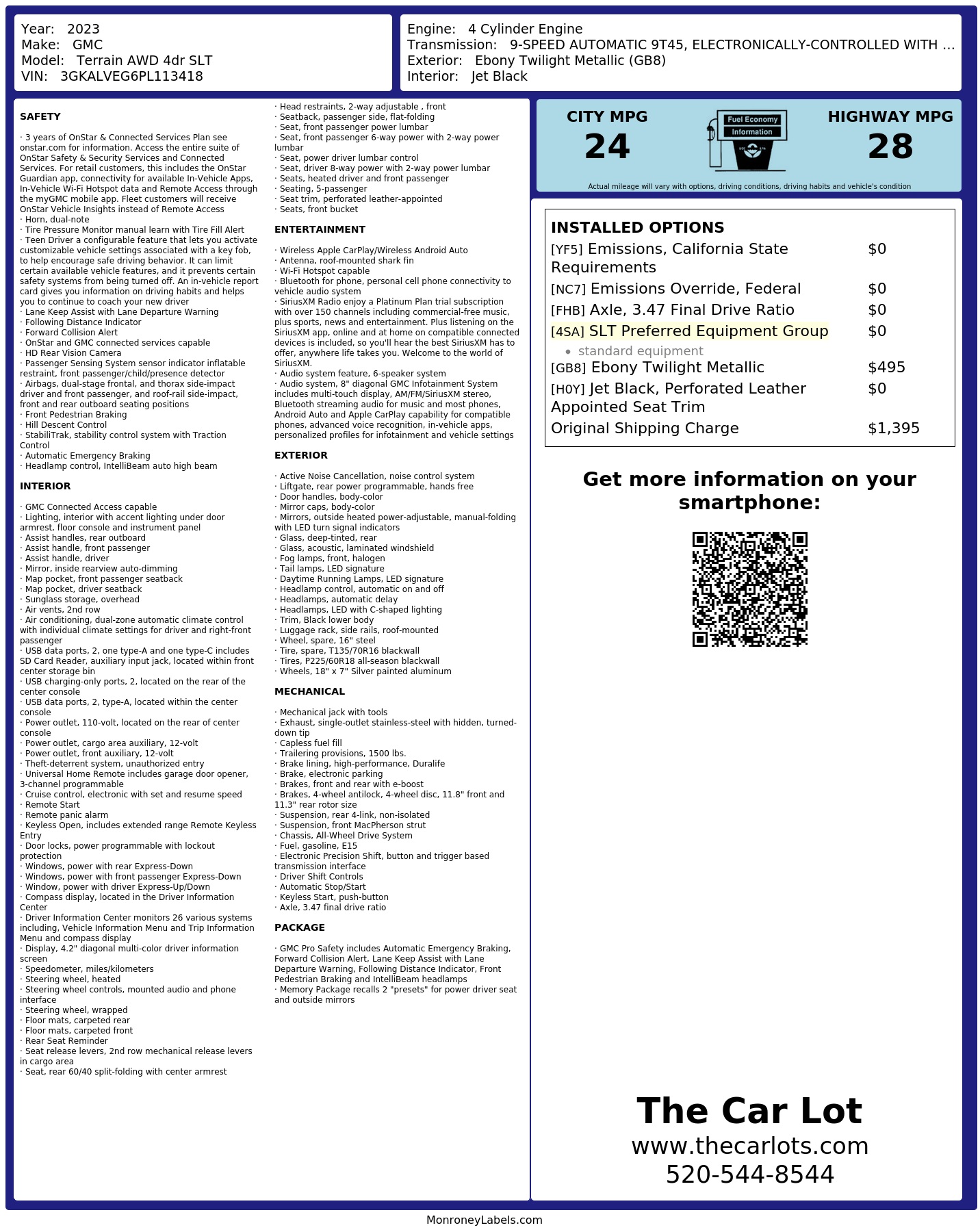 Monroney Label