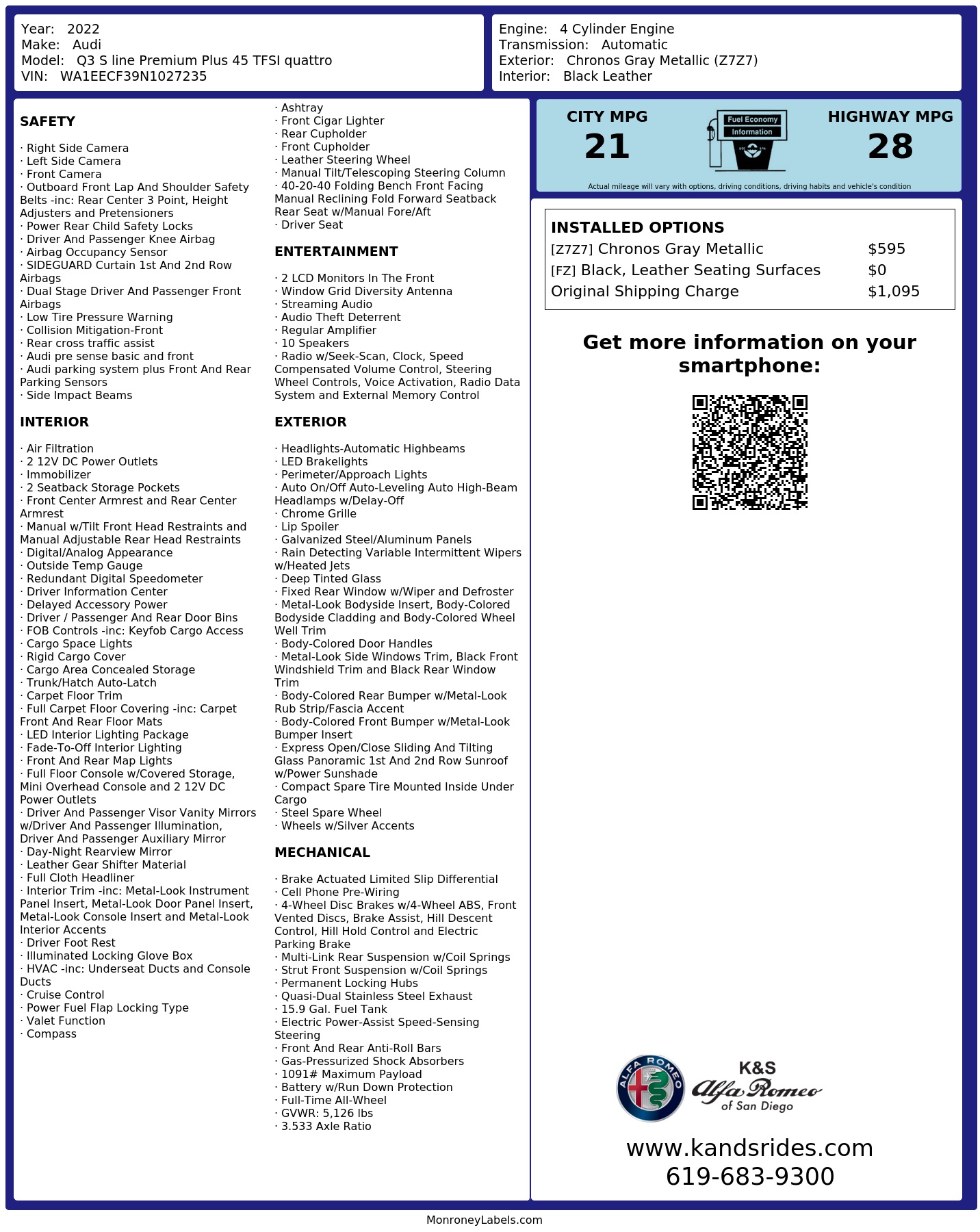 Monroney Label