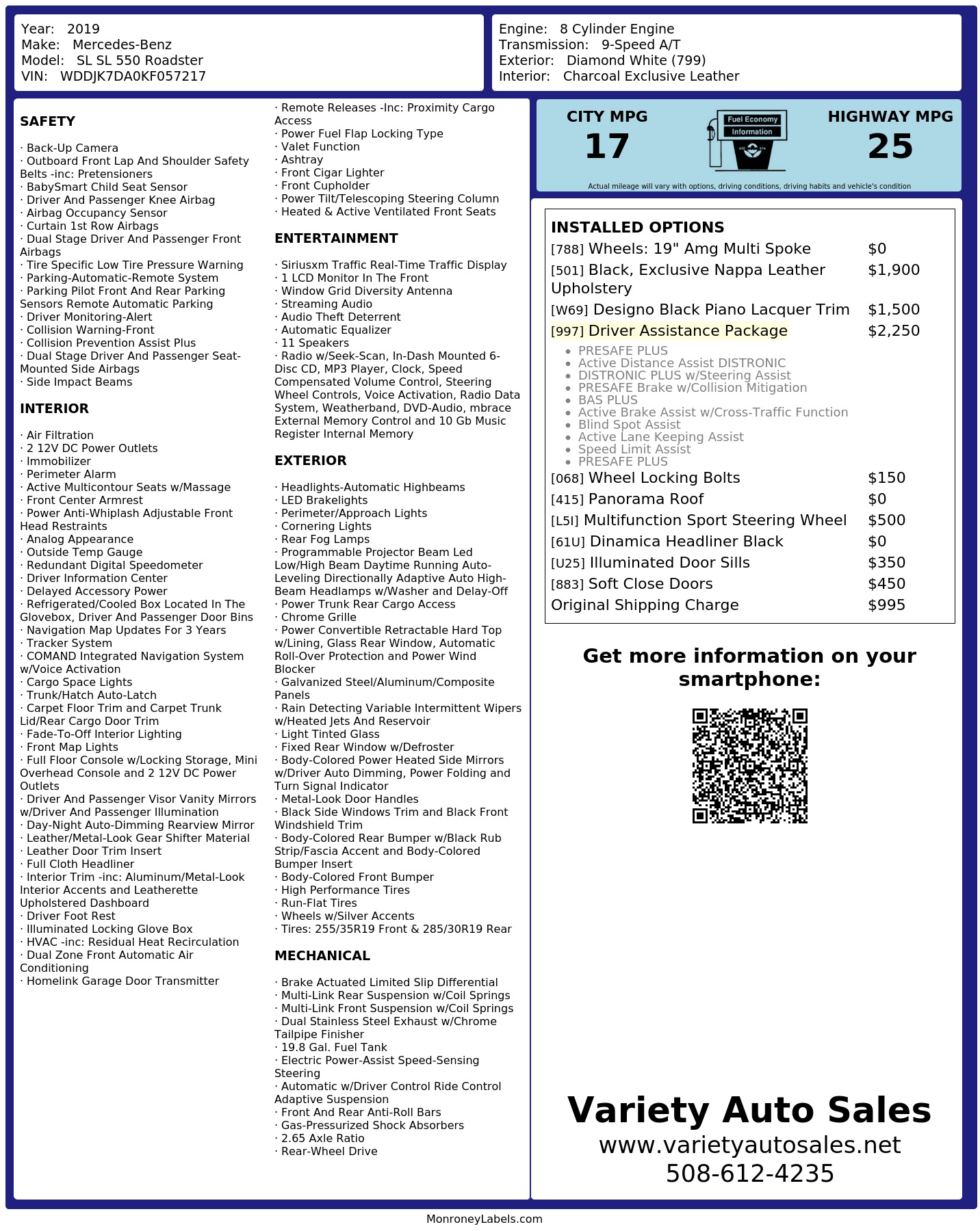 Monroney Label