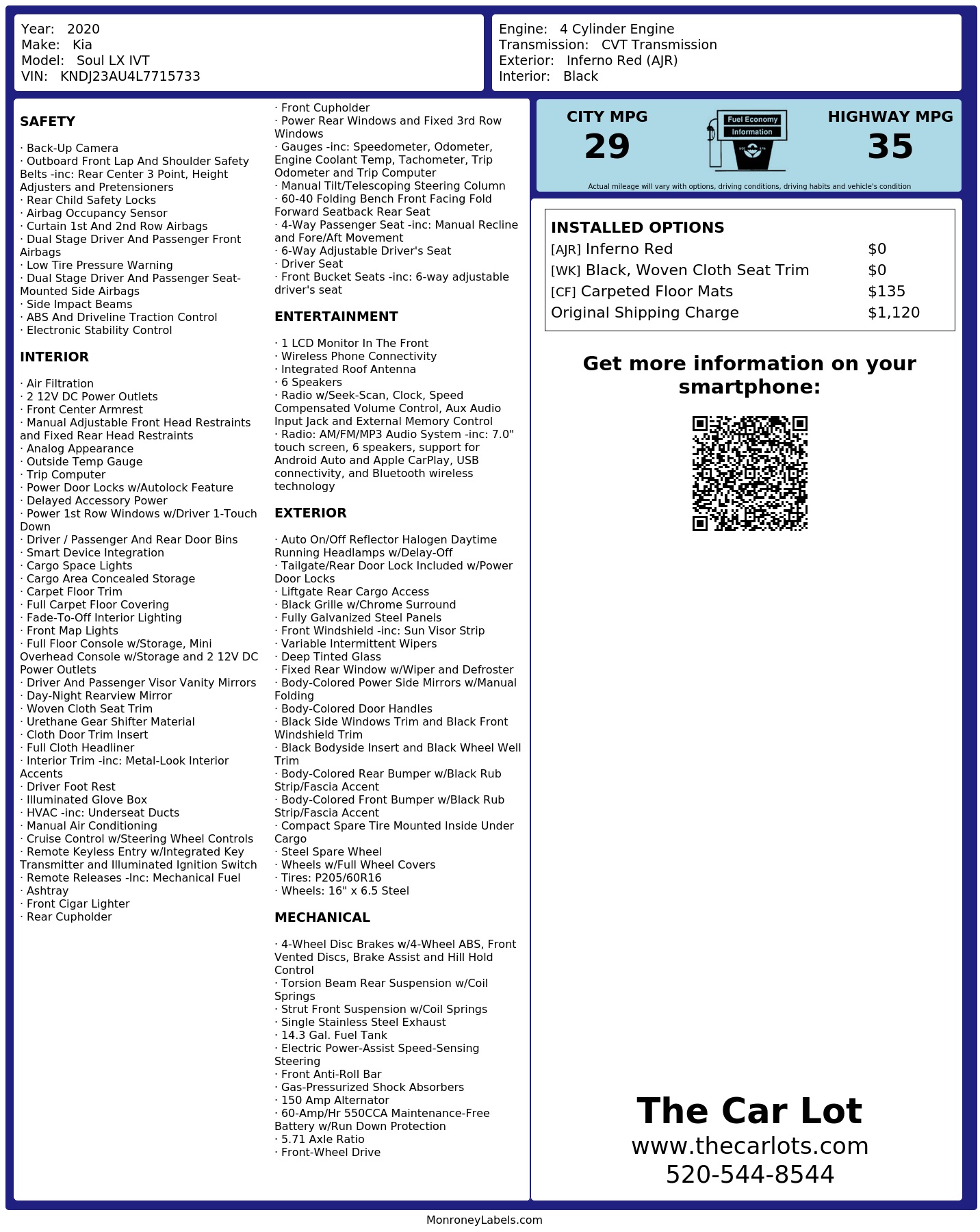 Monroney Label