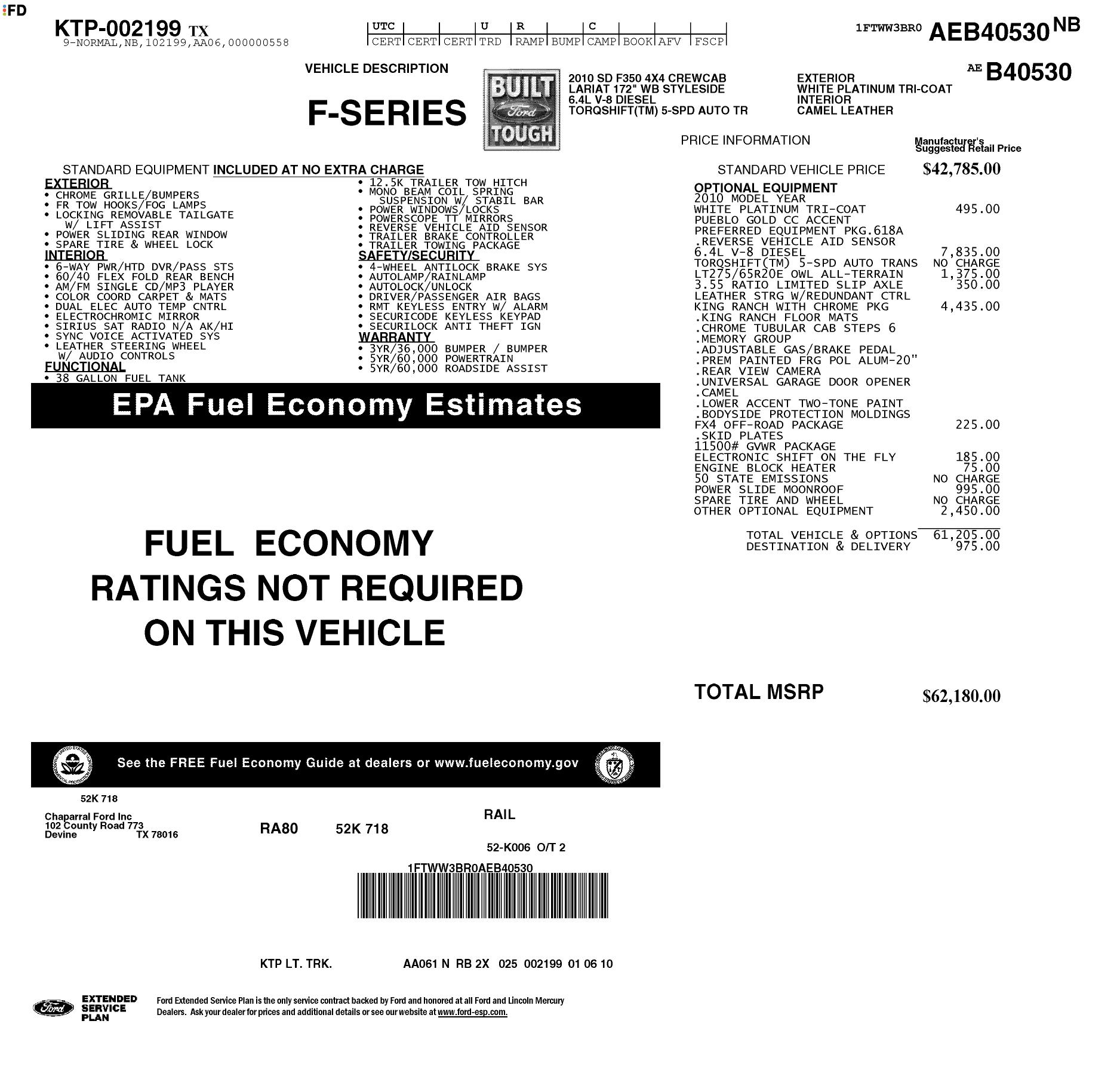 Monroney Label