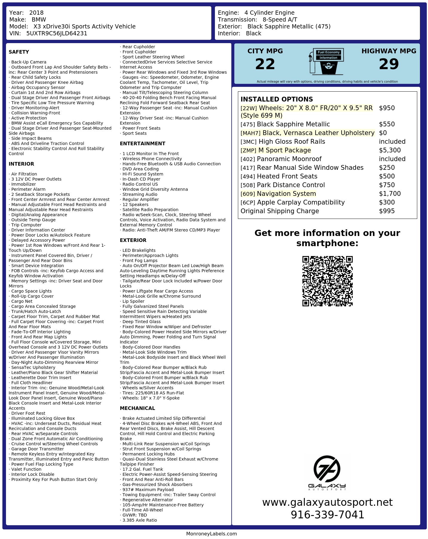Monroney Label