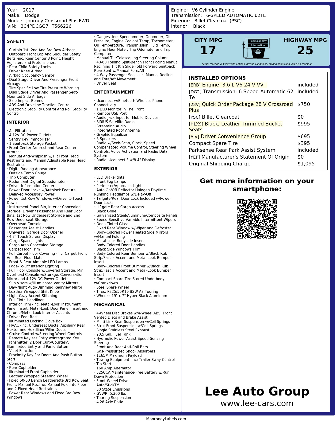 Monroney Label