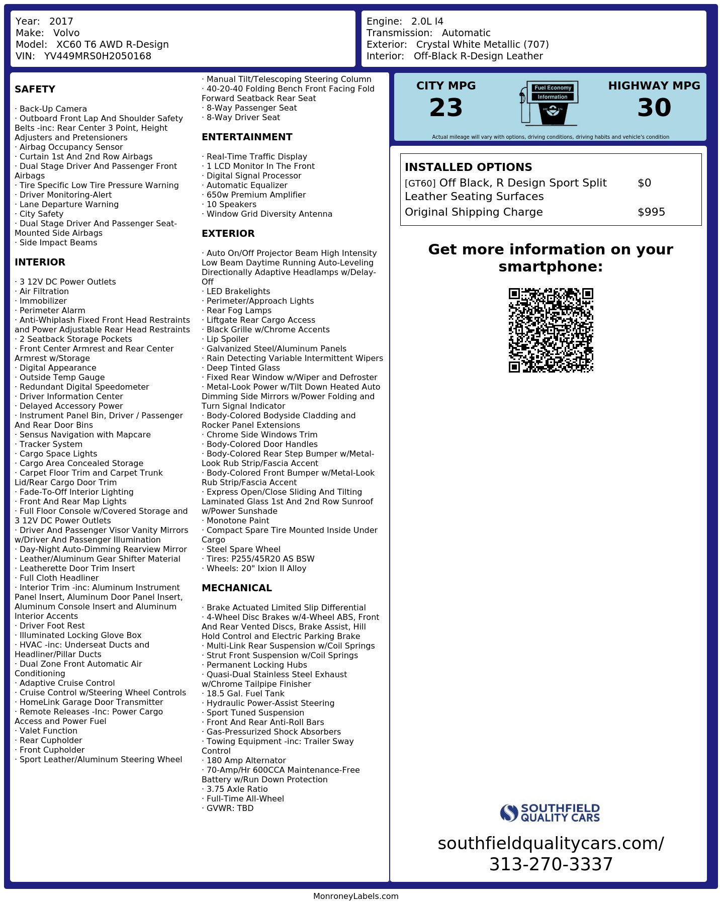 Monroney Label