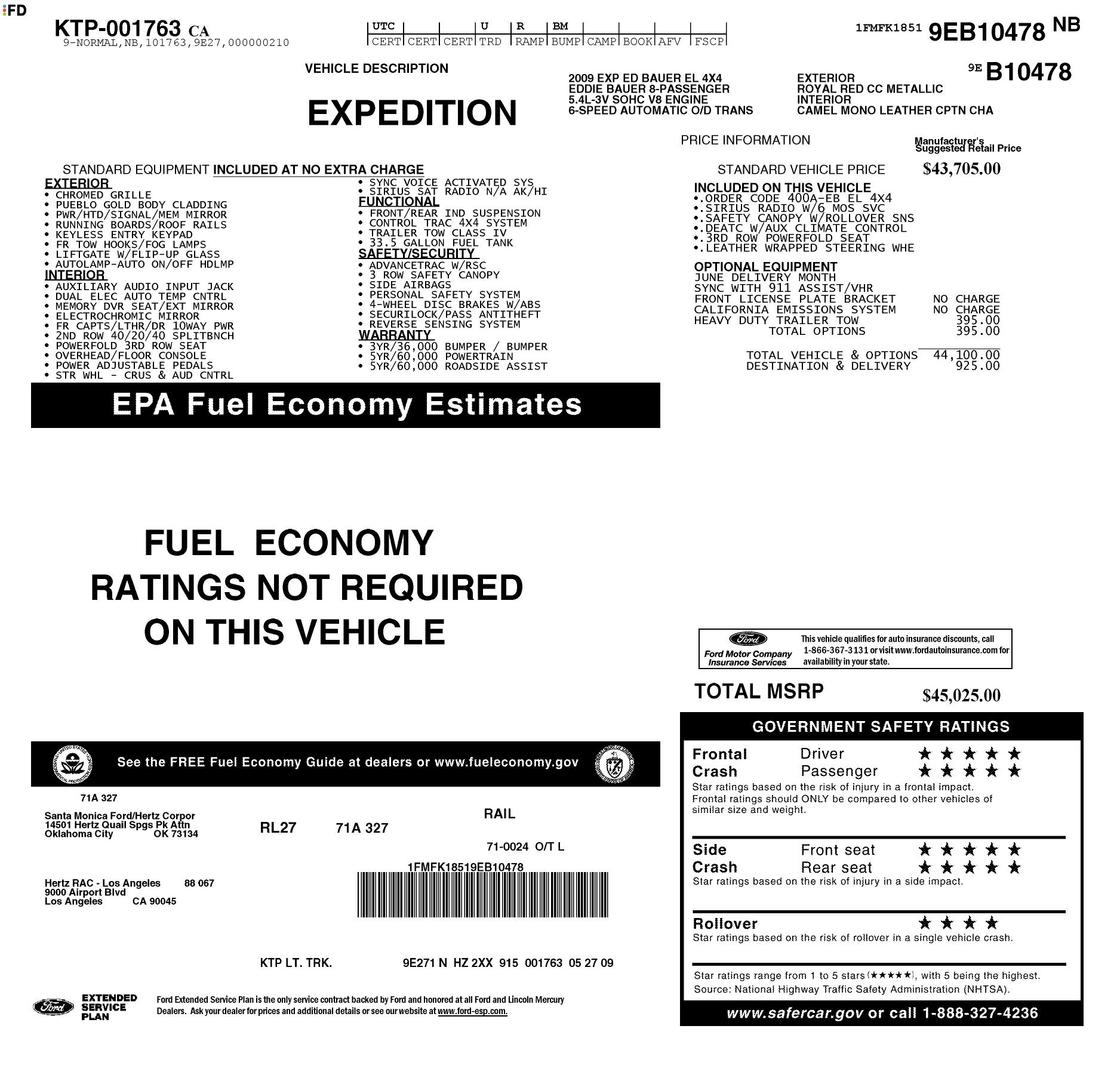Monroney Label