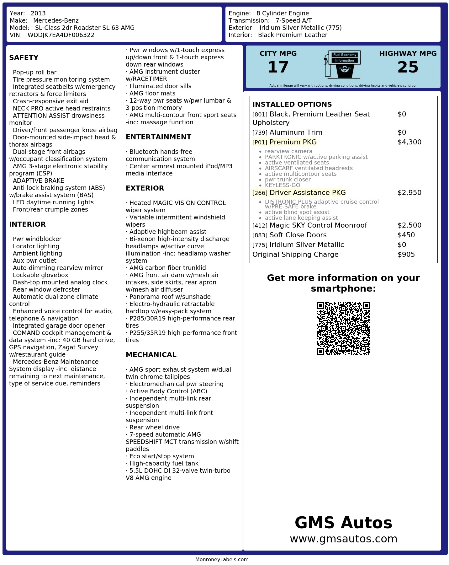 Monroney Label