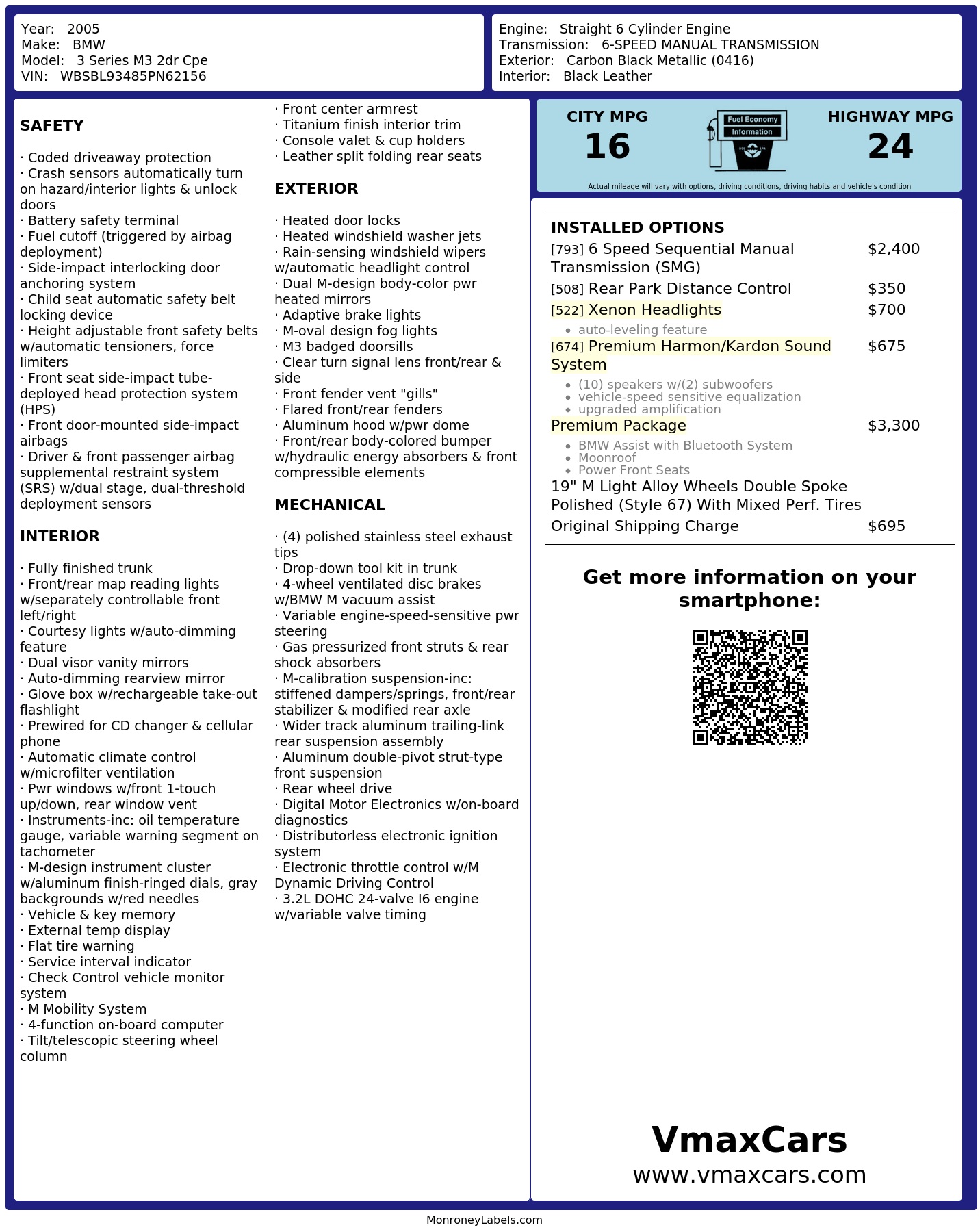 Monroney Label