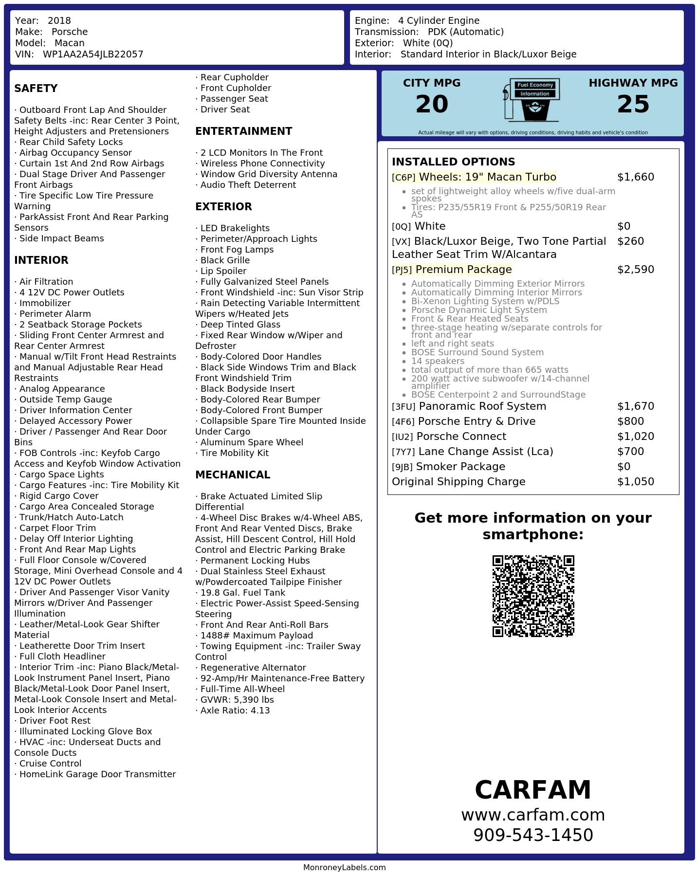Monroney Label