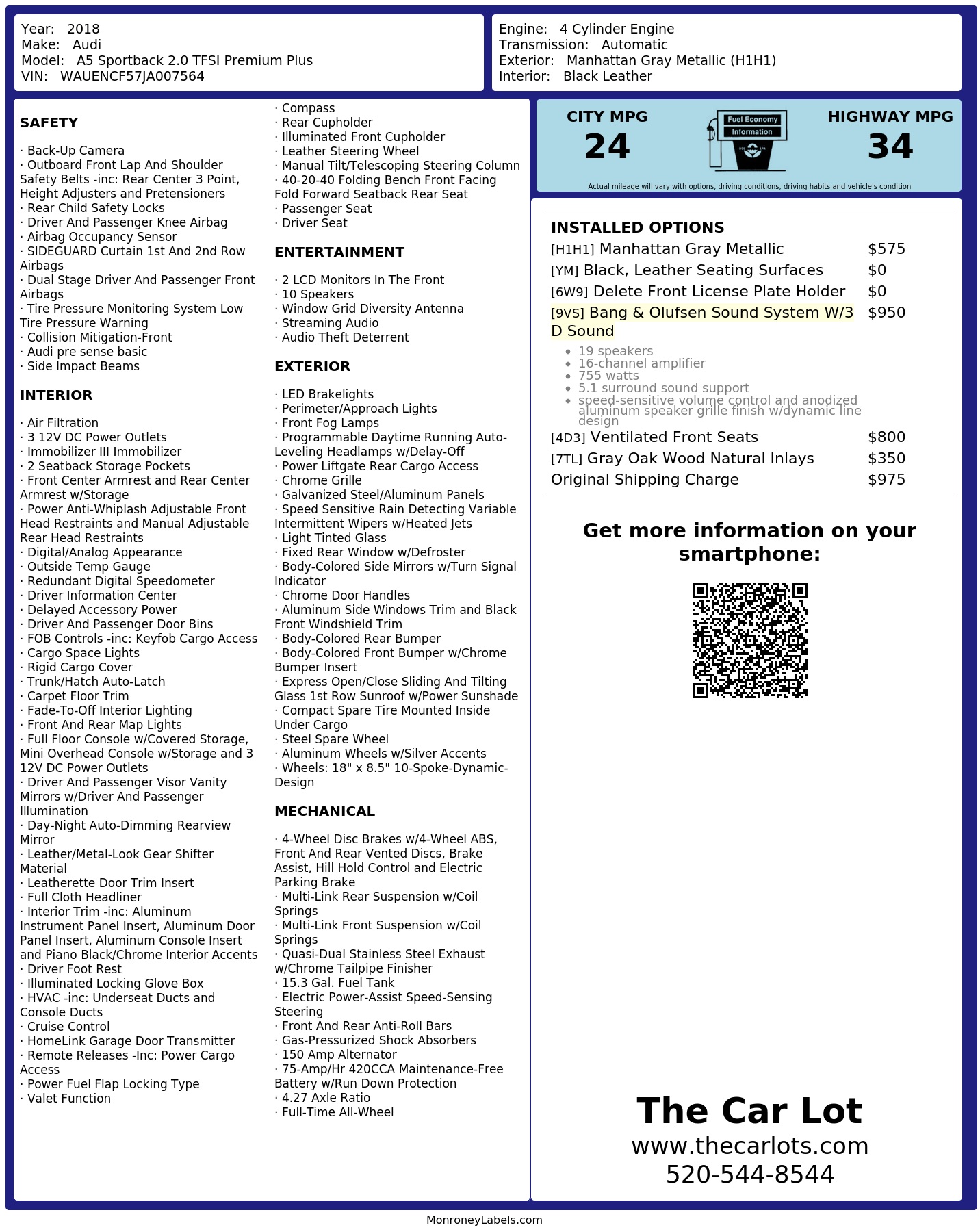 Monroney Label
