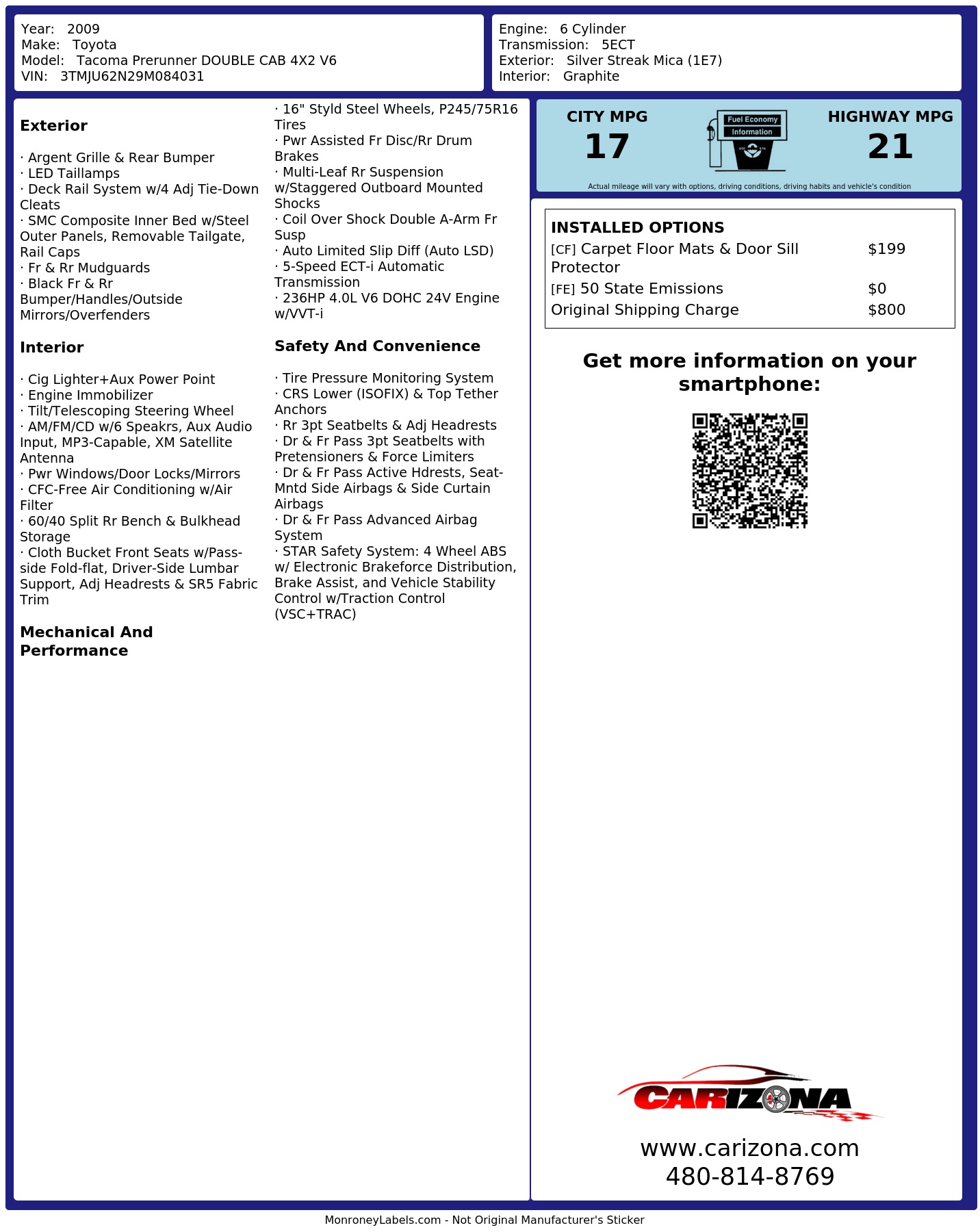 Monroney Label
