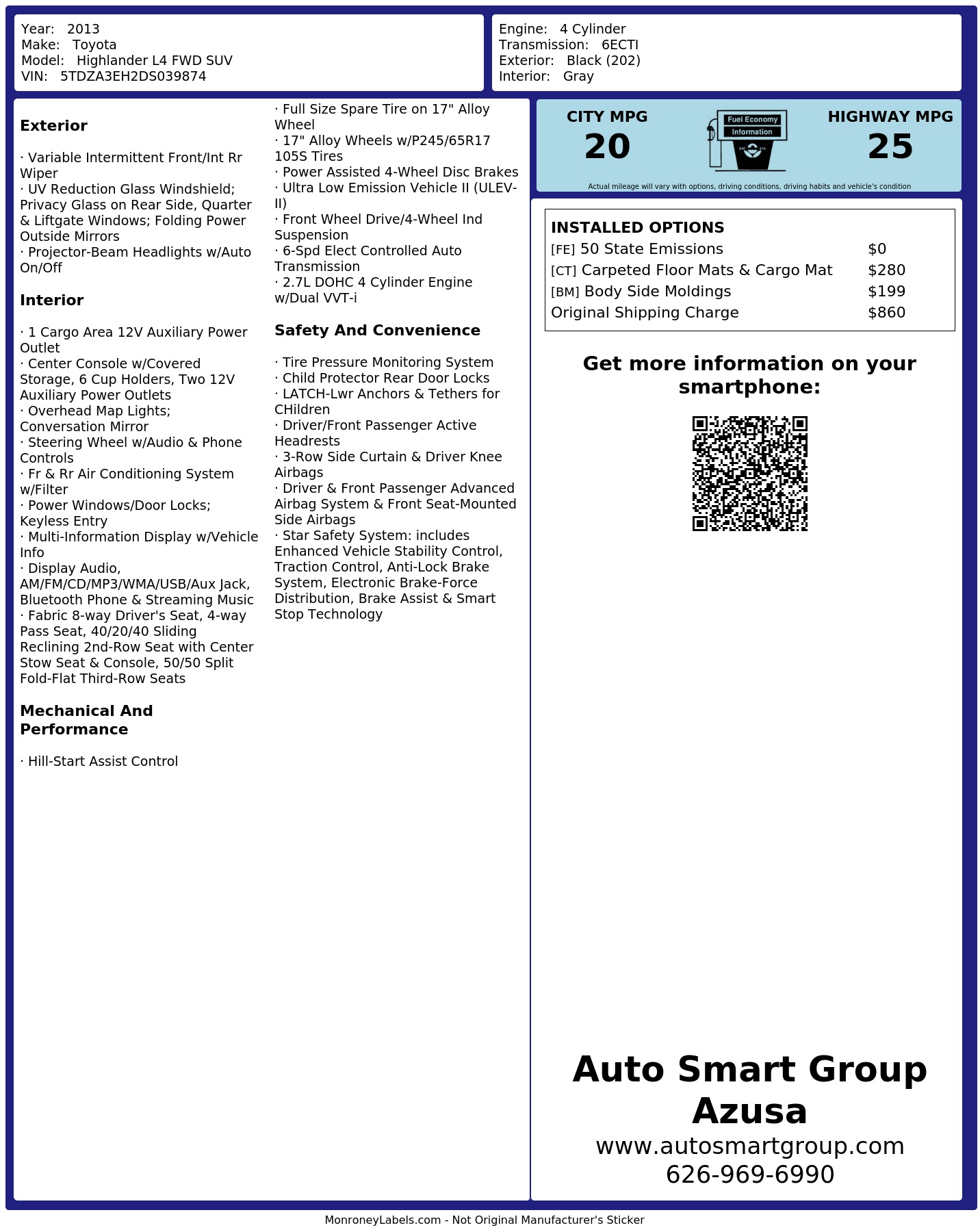 Monroney Label