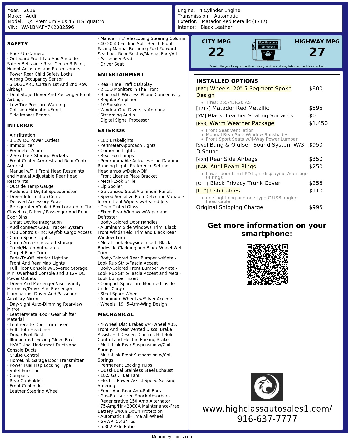 Monroney Label
