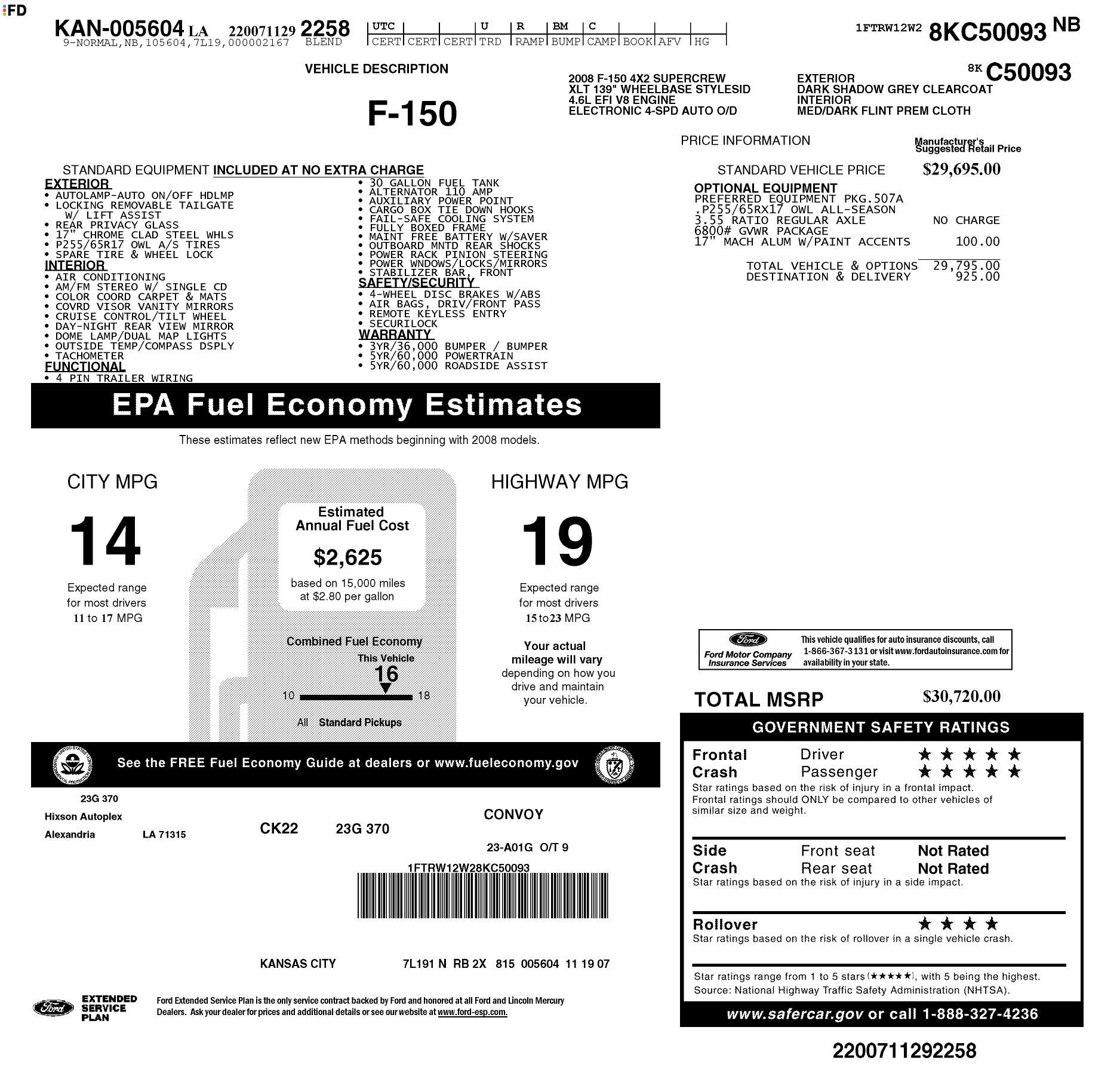 Monroney Label