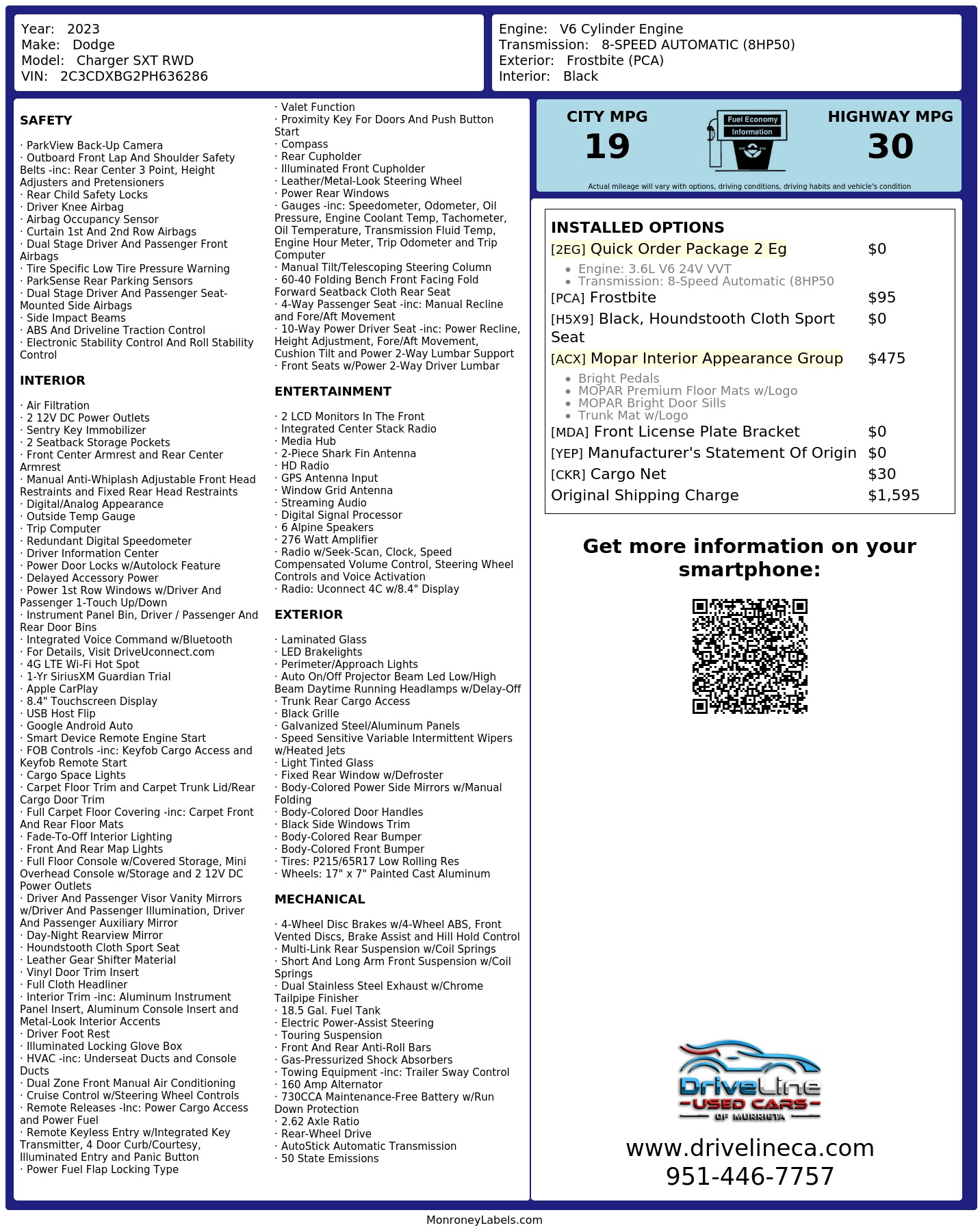 Monroney Label