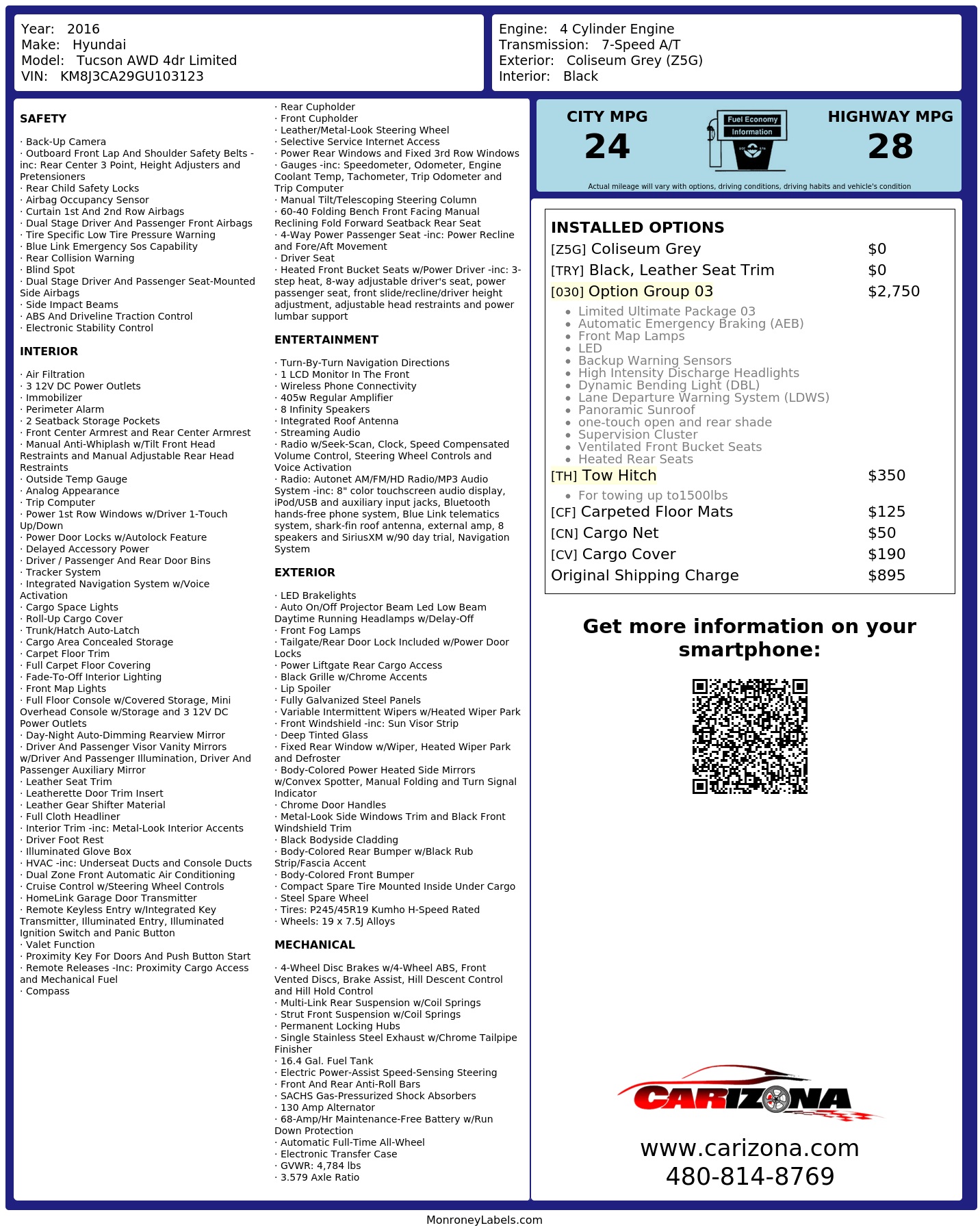 Monroney Label