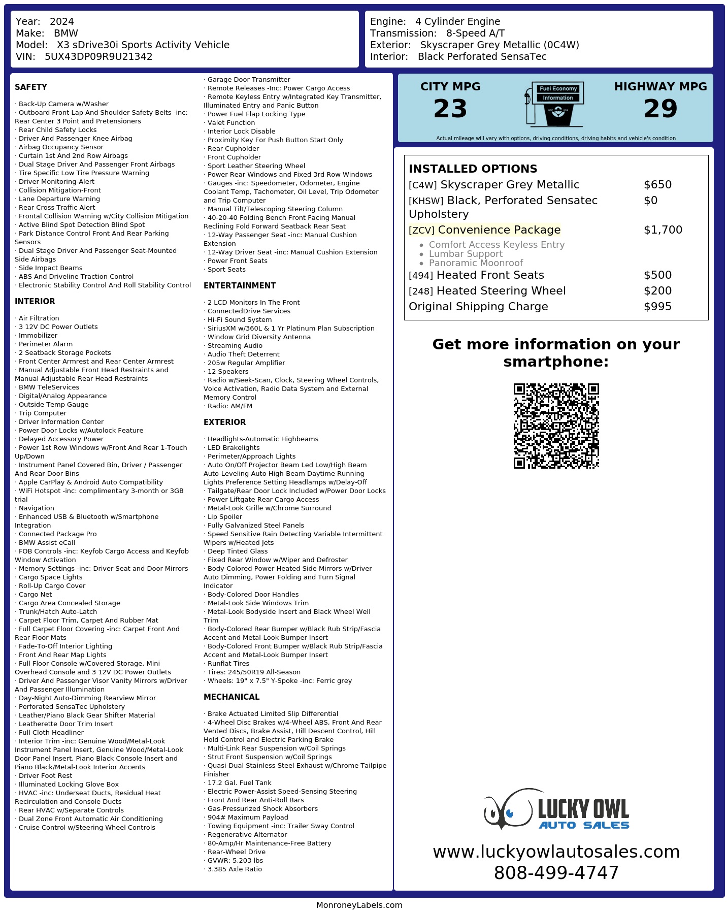 Monroney Label