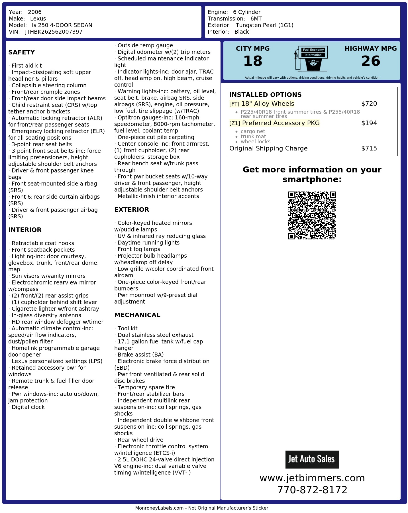 Monroney Label