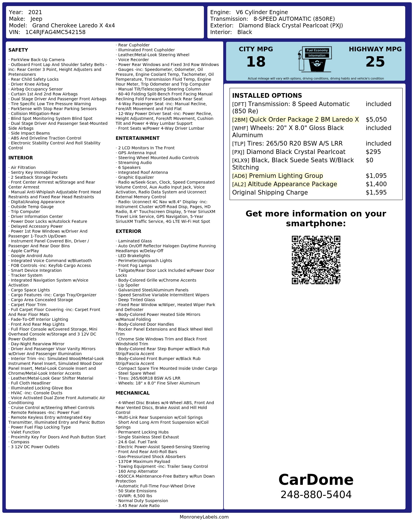 Monroney Label