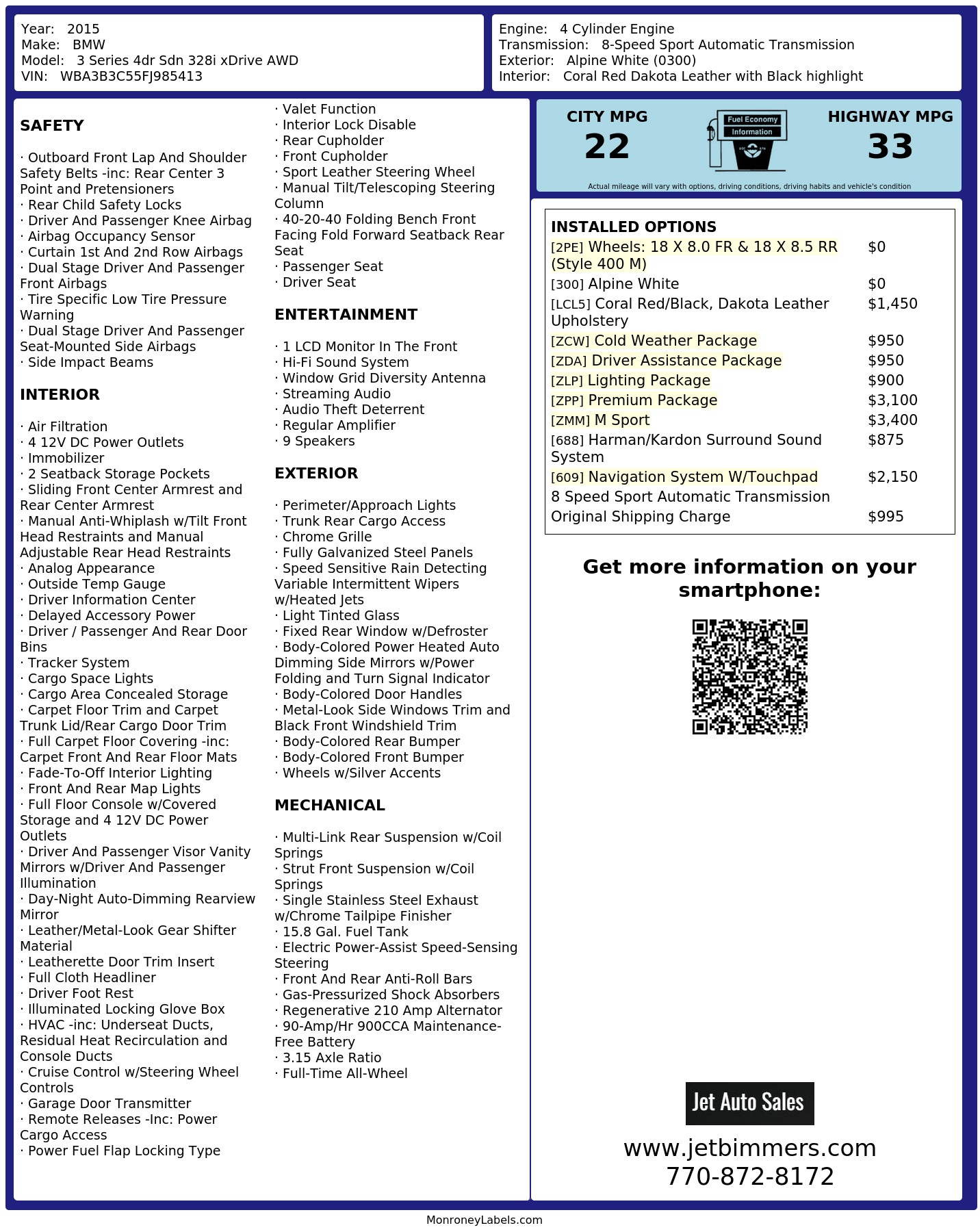 Monroney Label