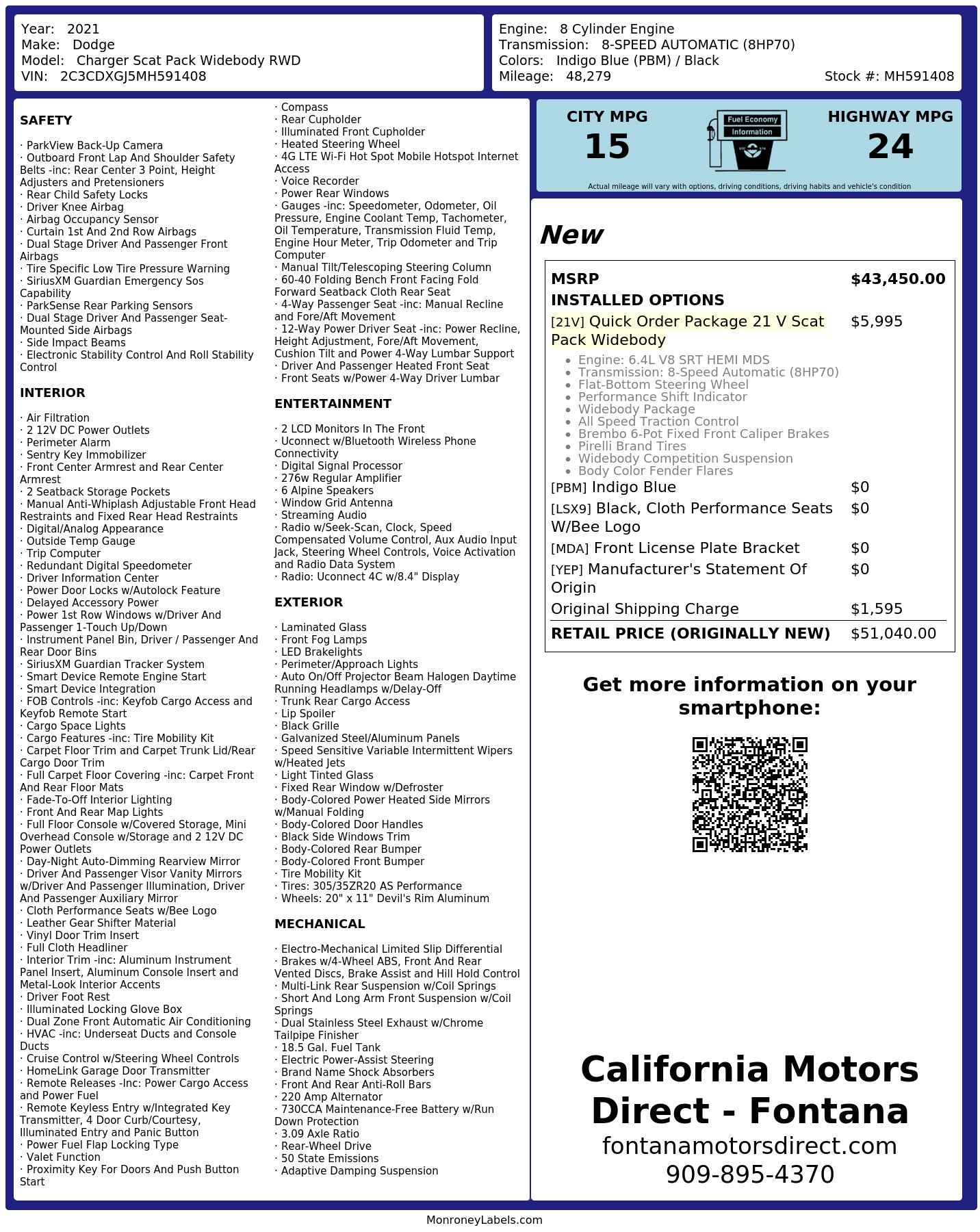 Monroney Label