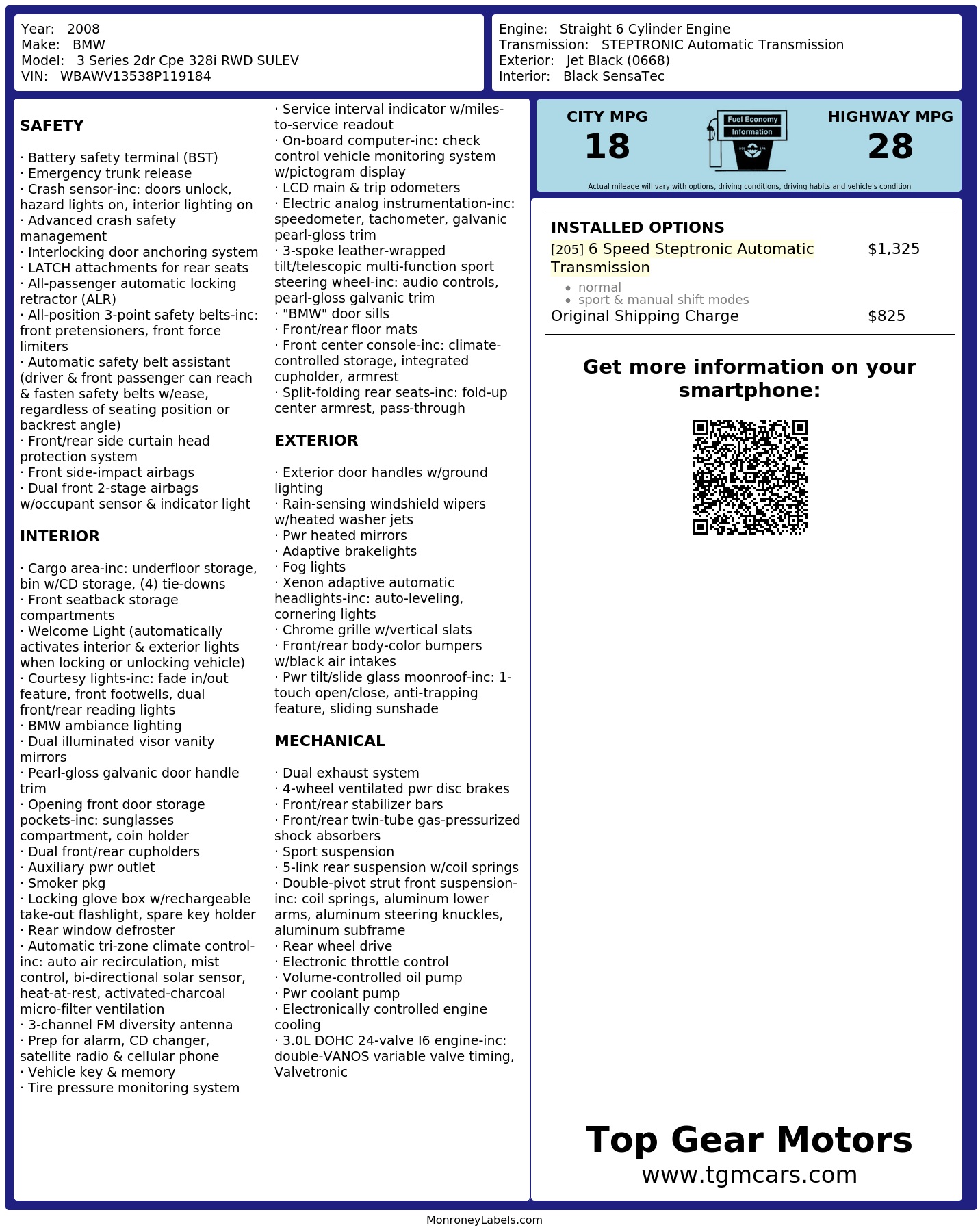 Monroney Label