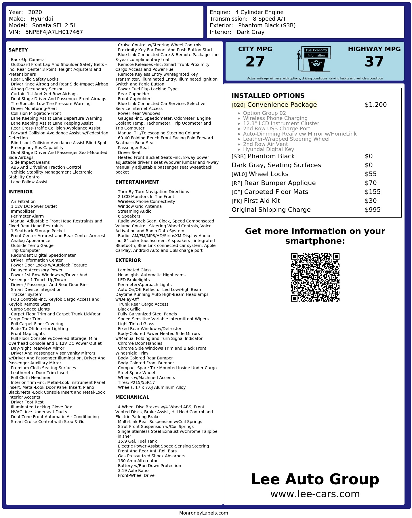 Monroney Label