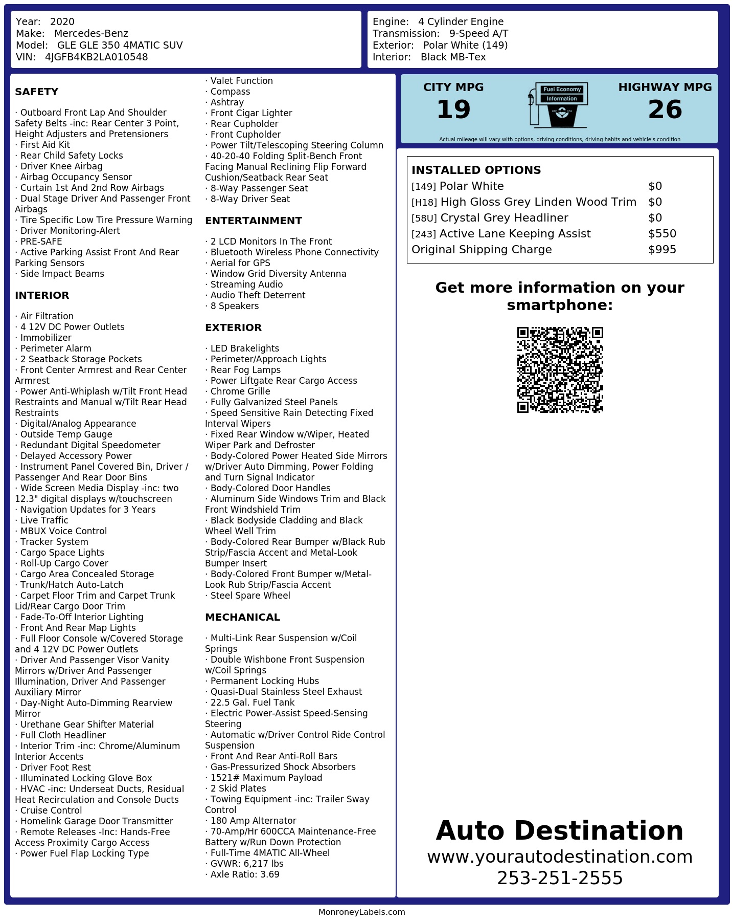 Monroney Label