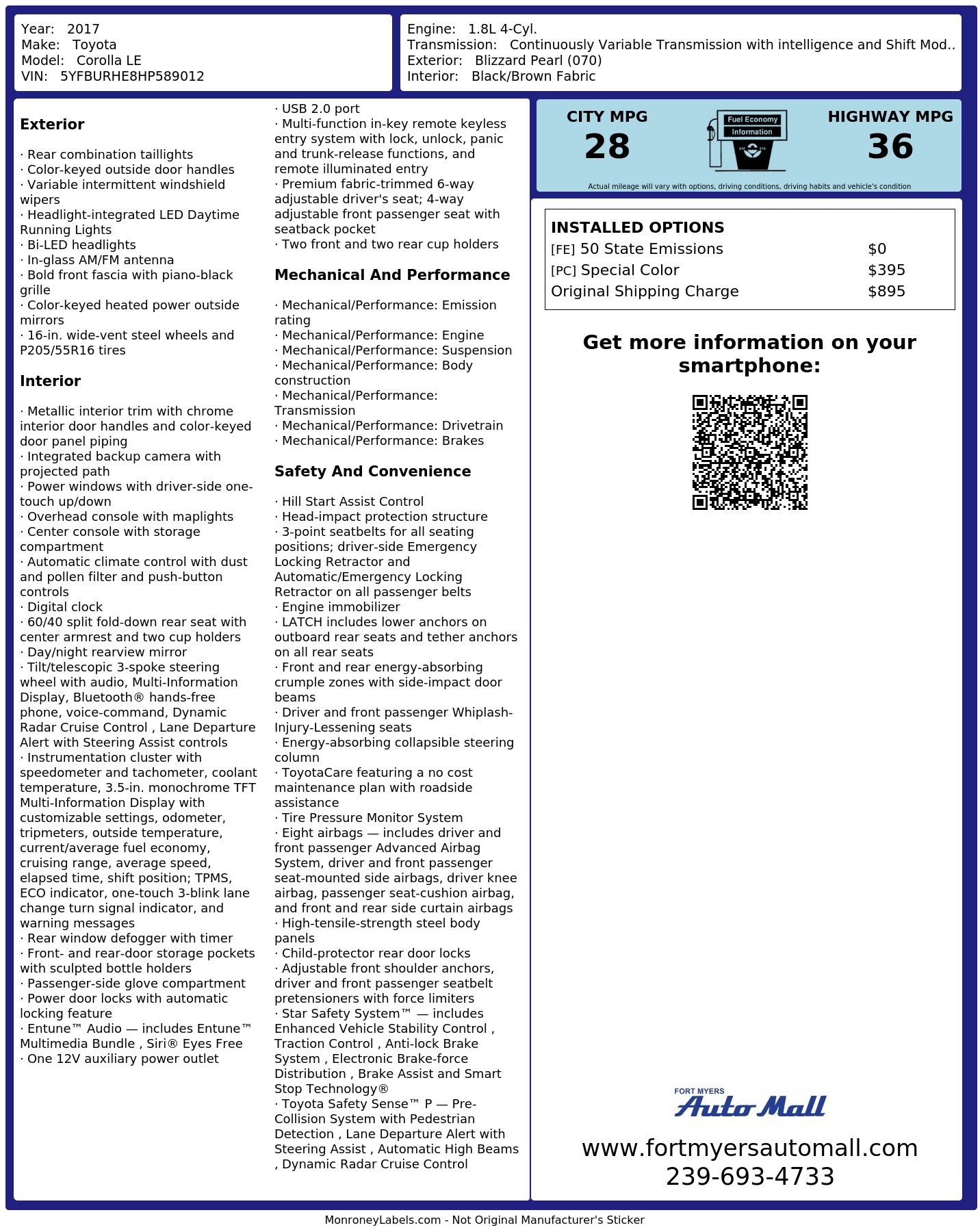 Monroney Label