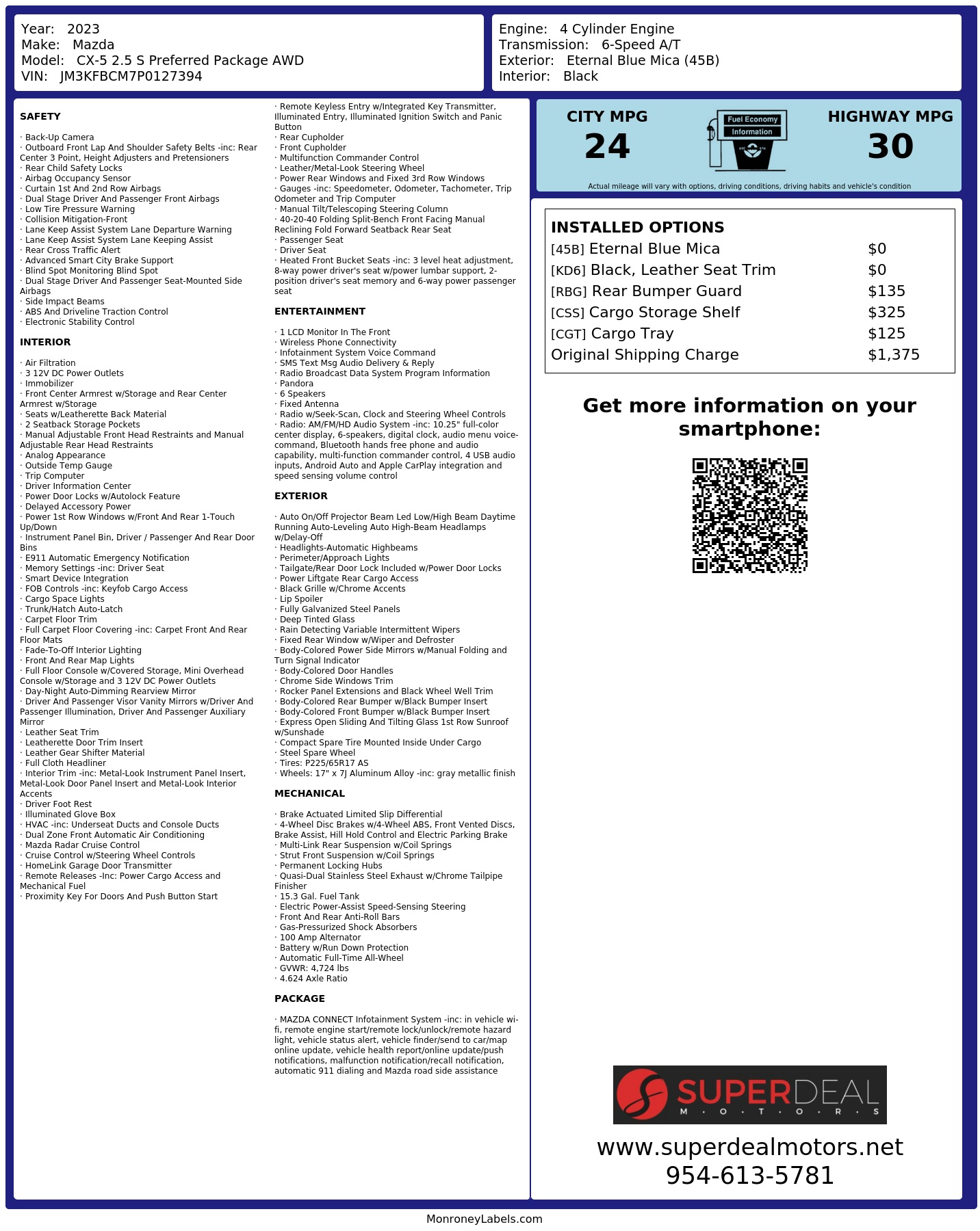 Monroney Label