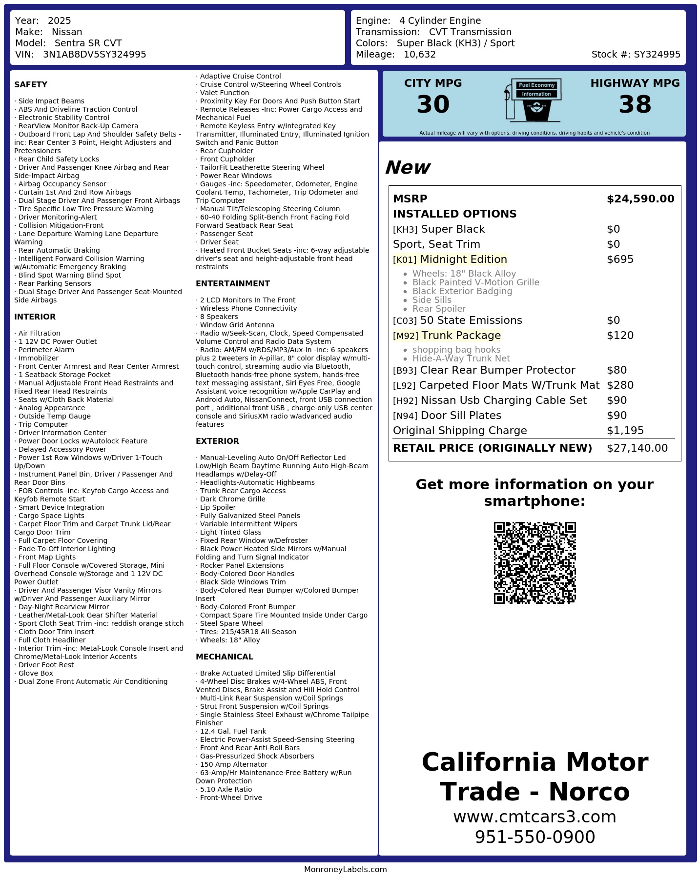Monroney Label
