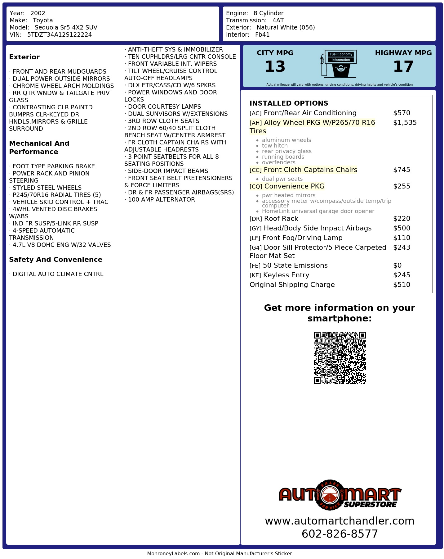 Monroney Label