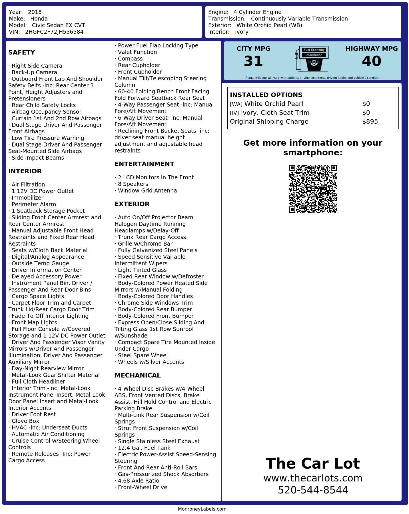 Monroney Label
