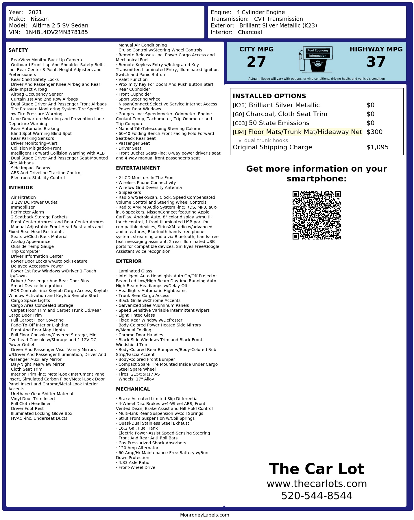 Monroney Label