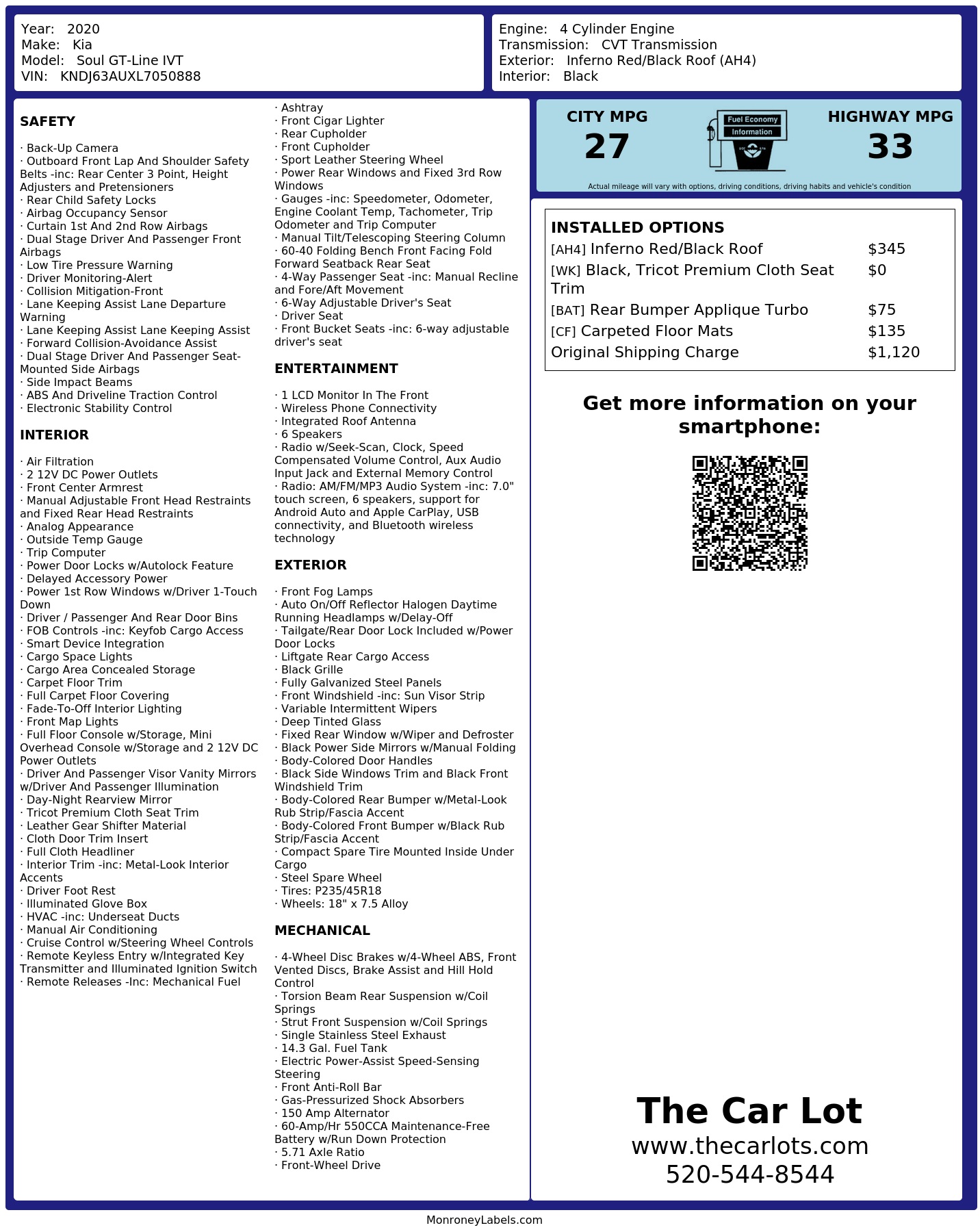 Monroney Label