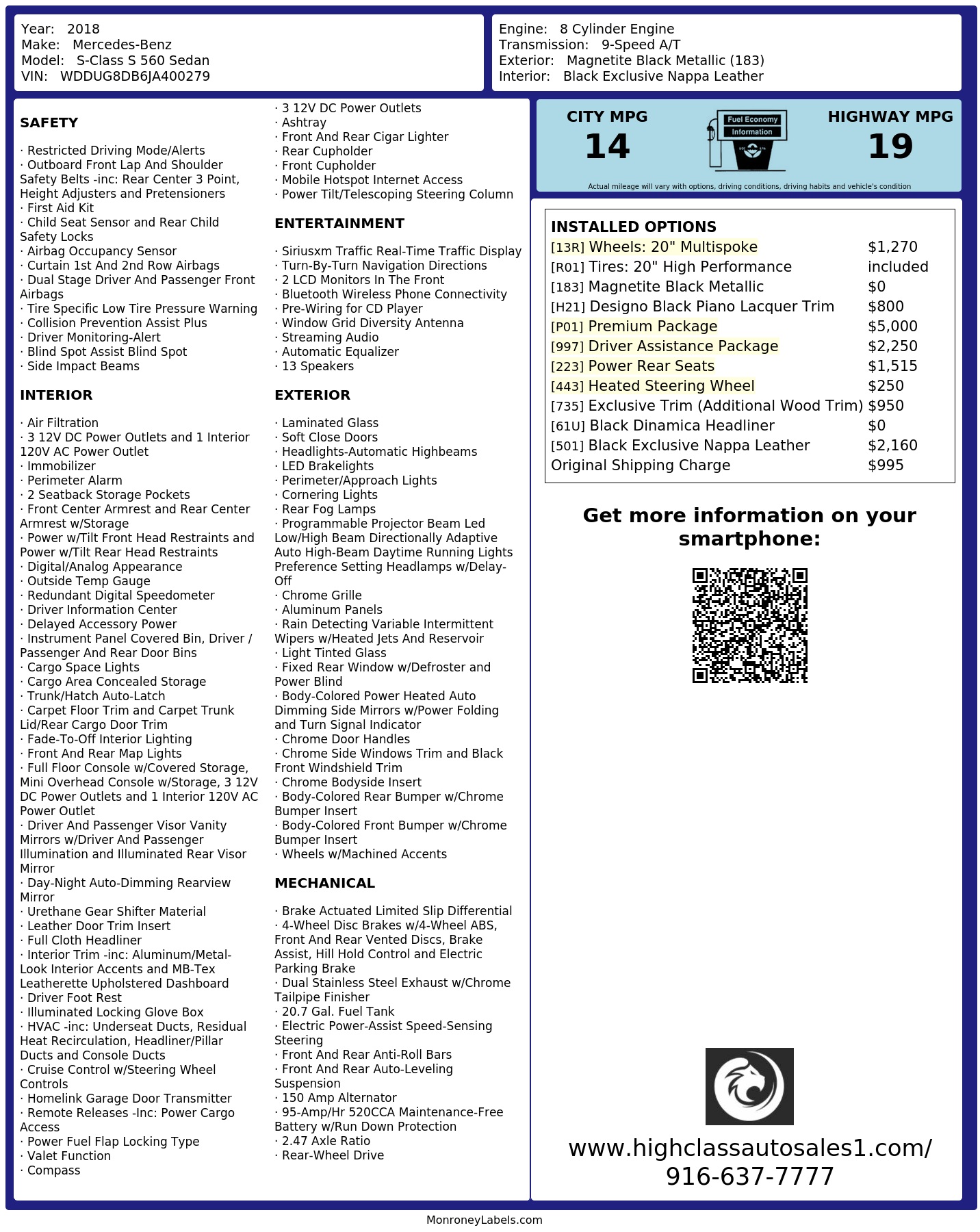 Monroney Label
