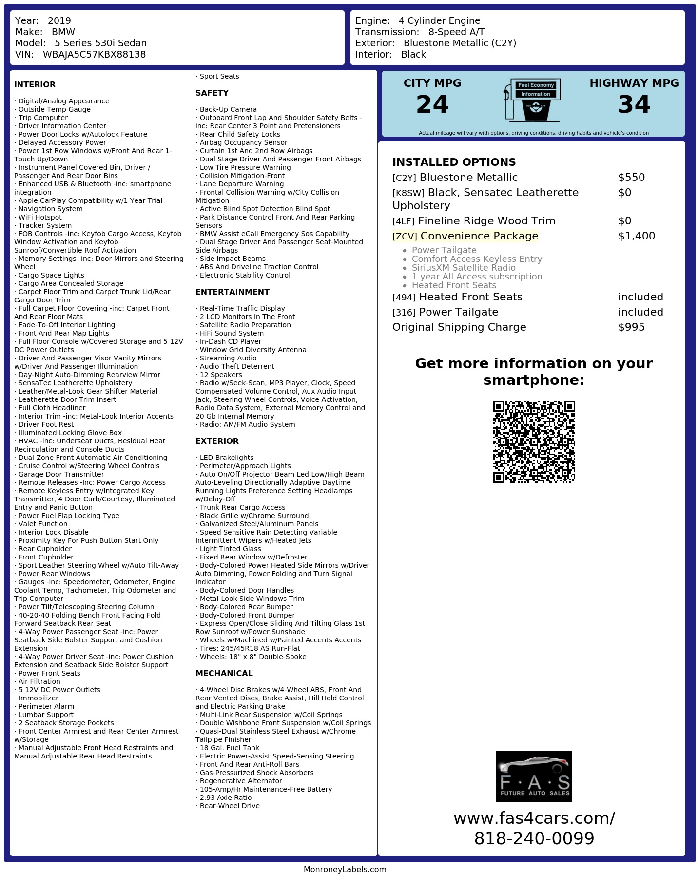 Monroney Label
