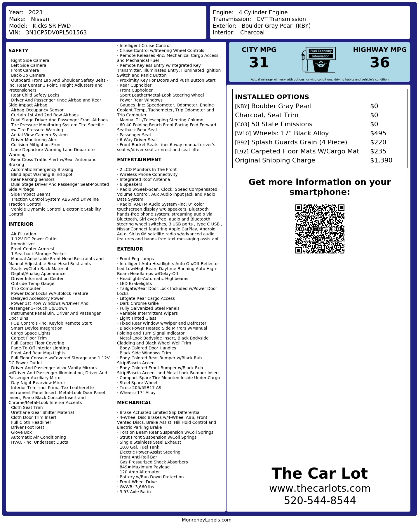 Monroney Label