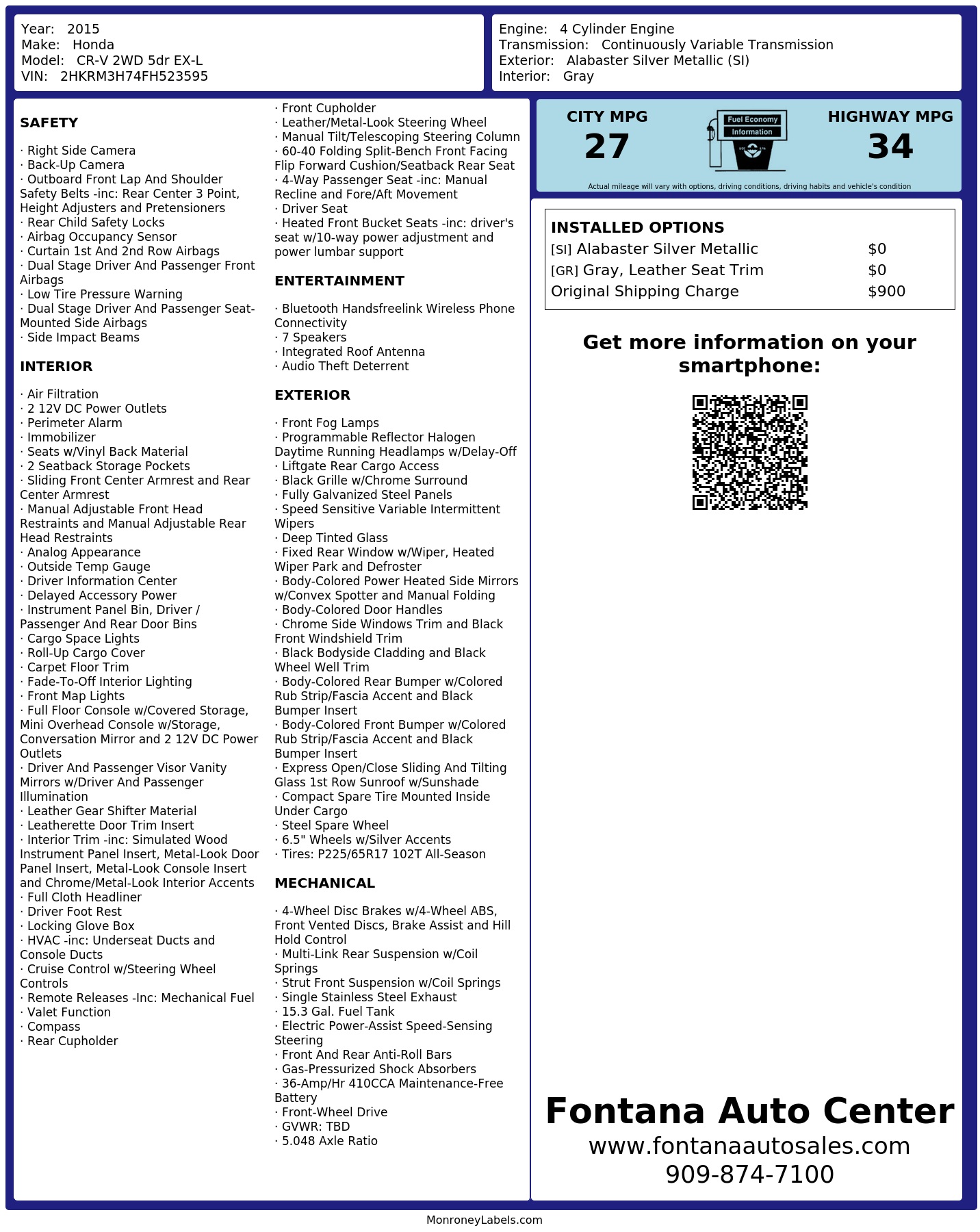 Monroney Label