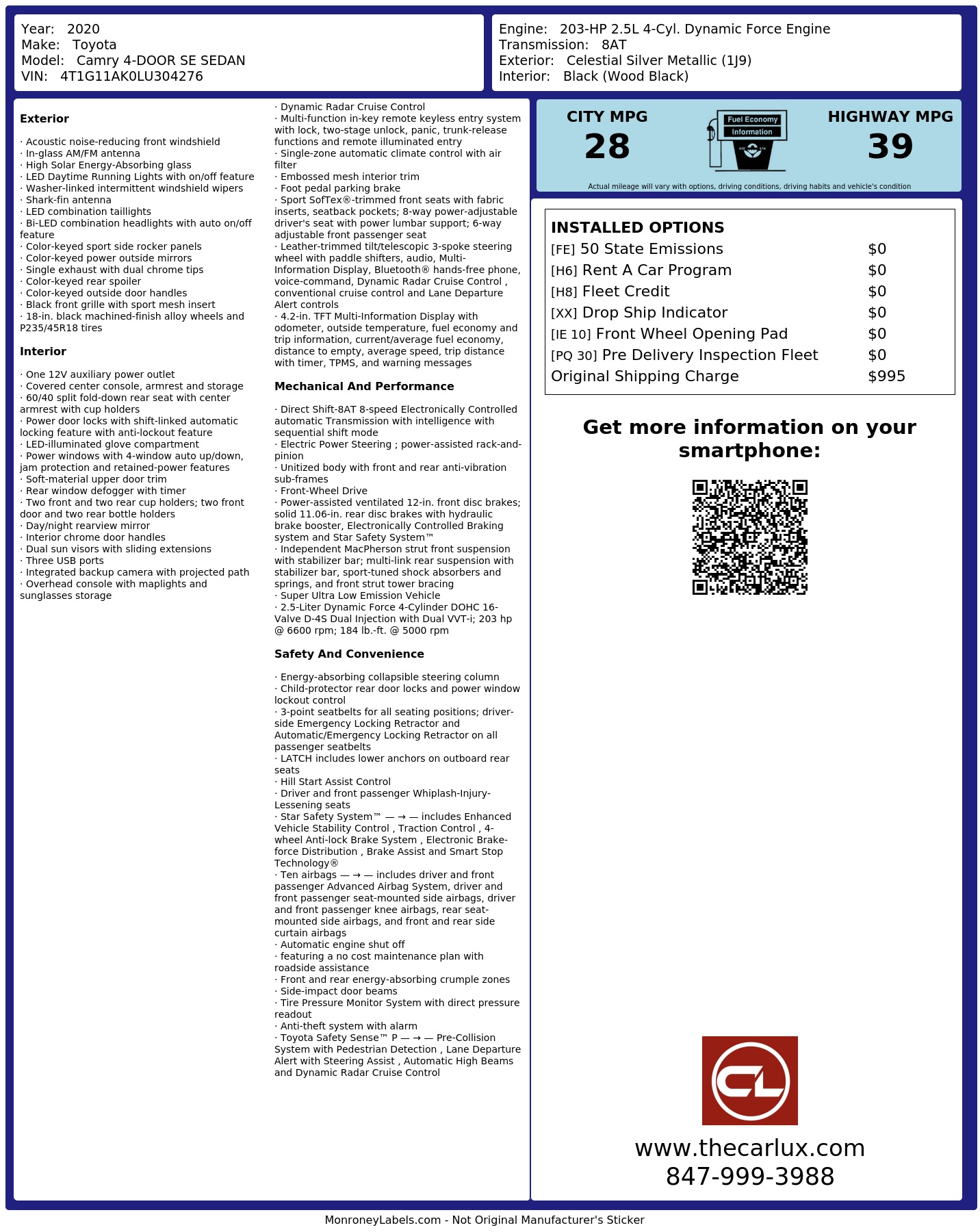 Monroney Label
