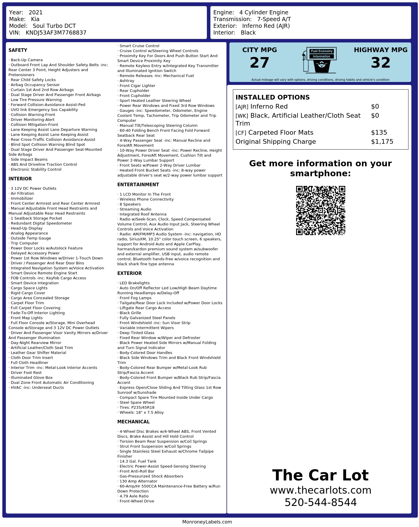 Monroney Label