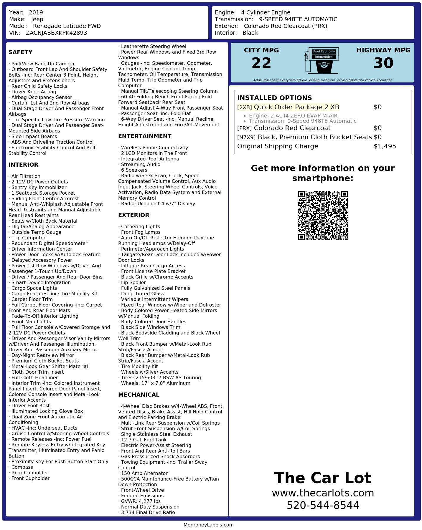 Monroney Label