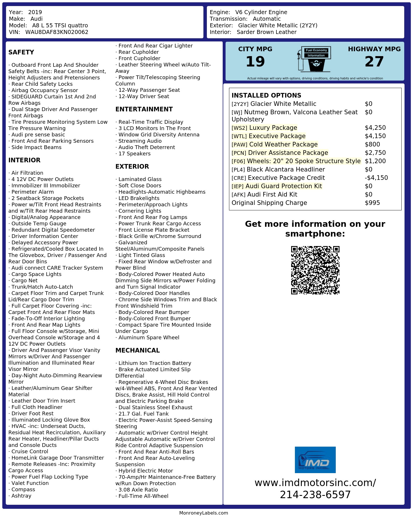 Monroney Label