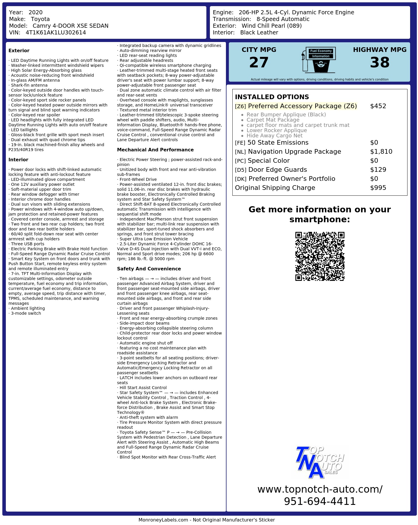 Monroney Label