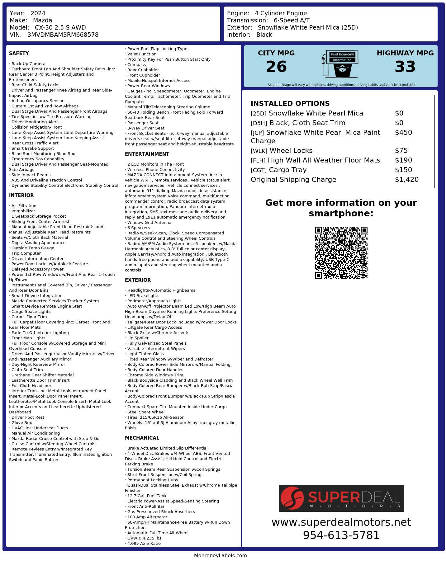 Monroney Label