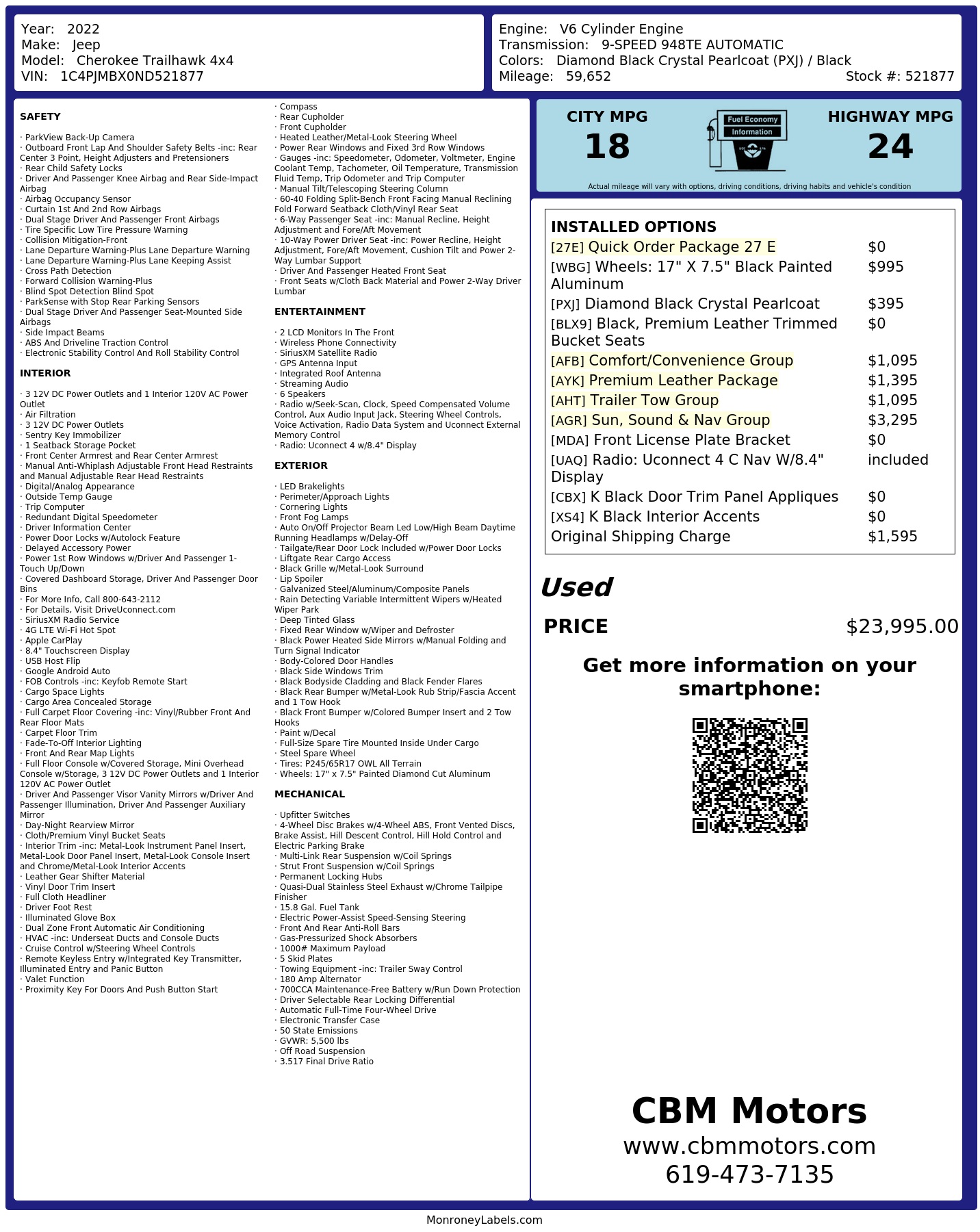 Monroney Label