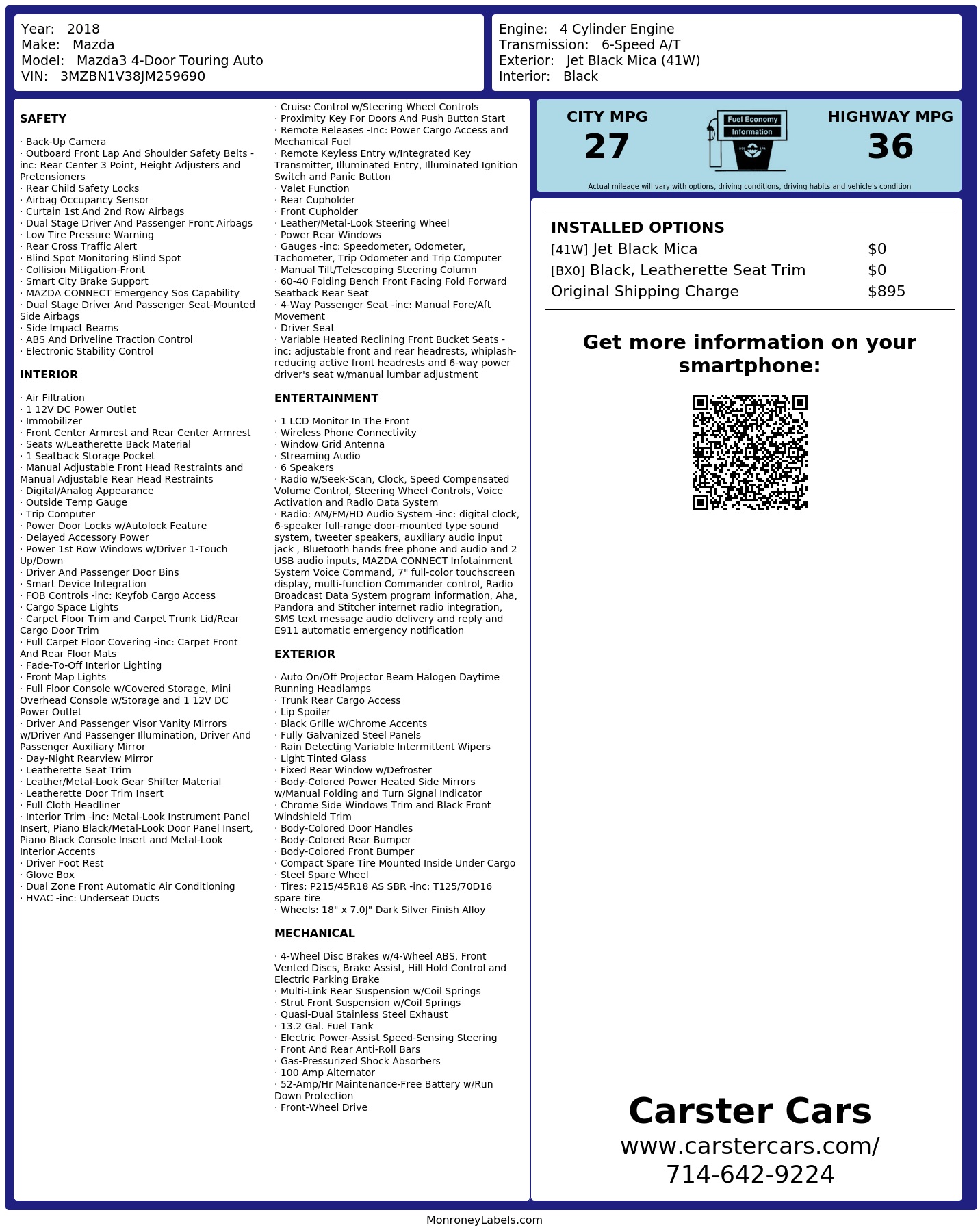 Monroney Label