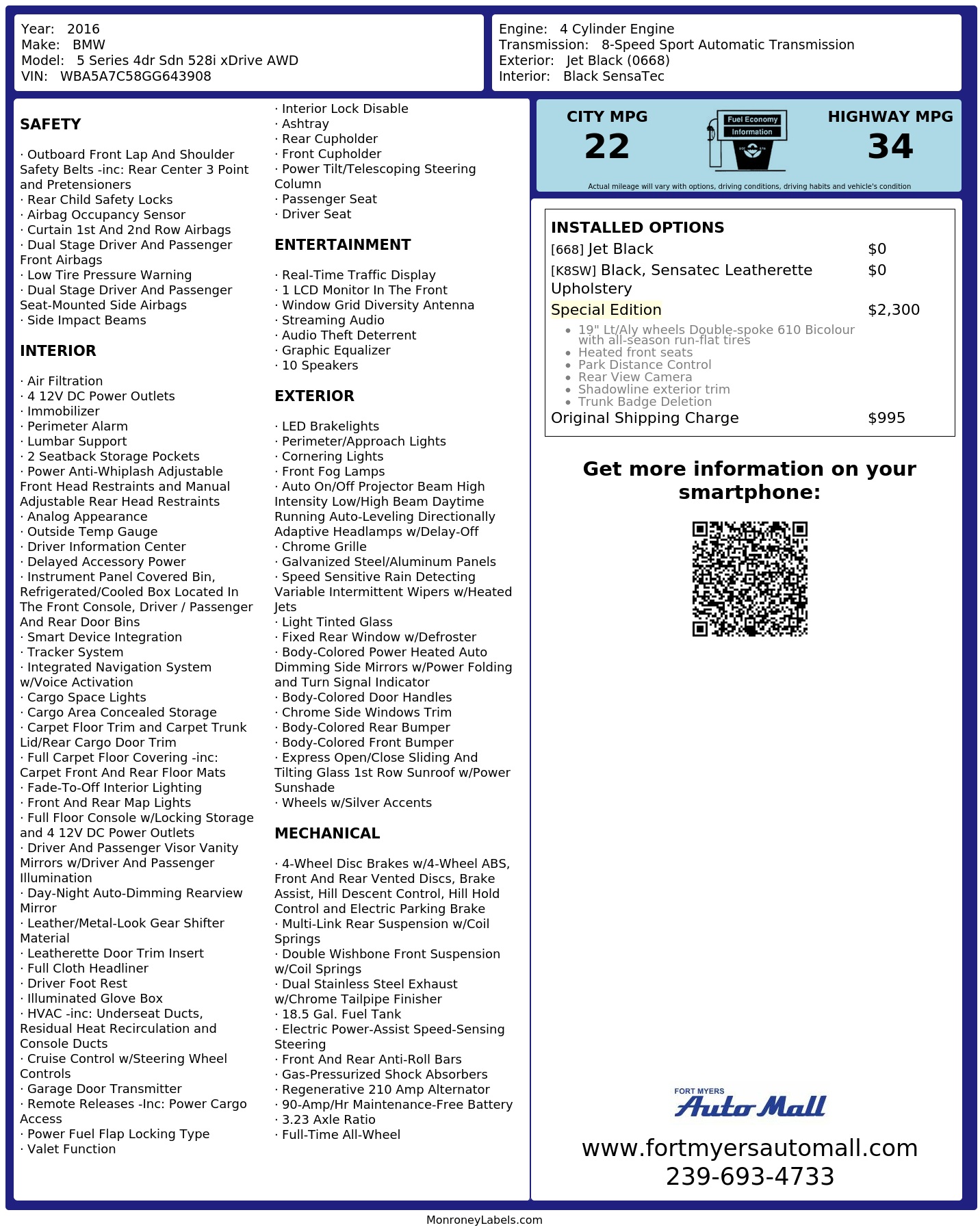 Monroney Label